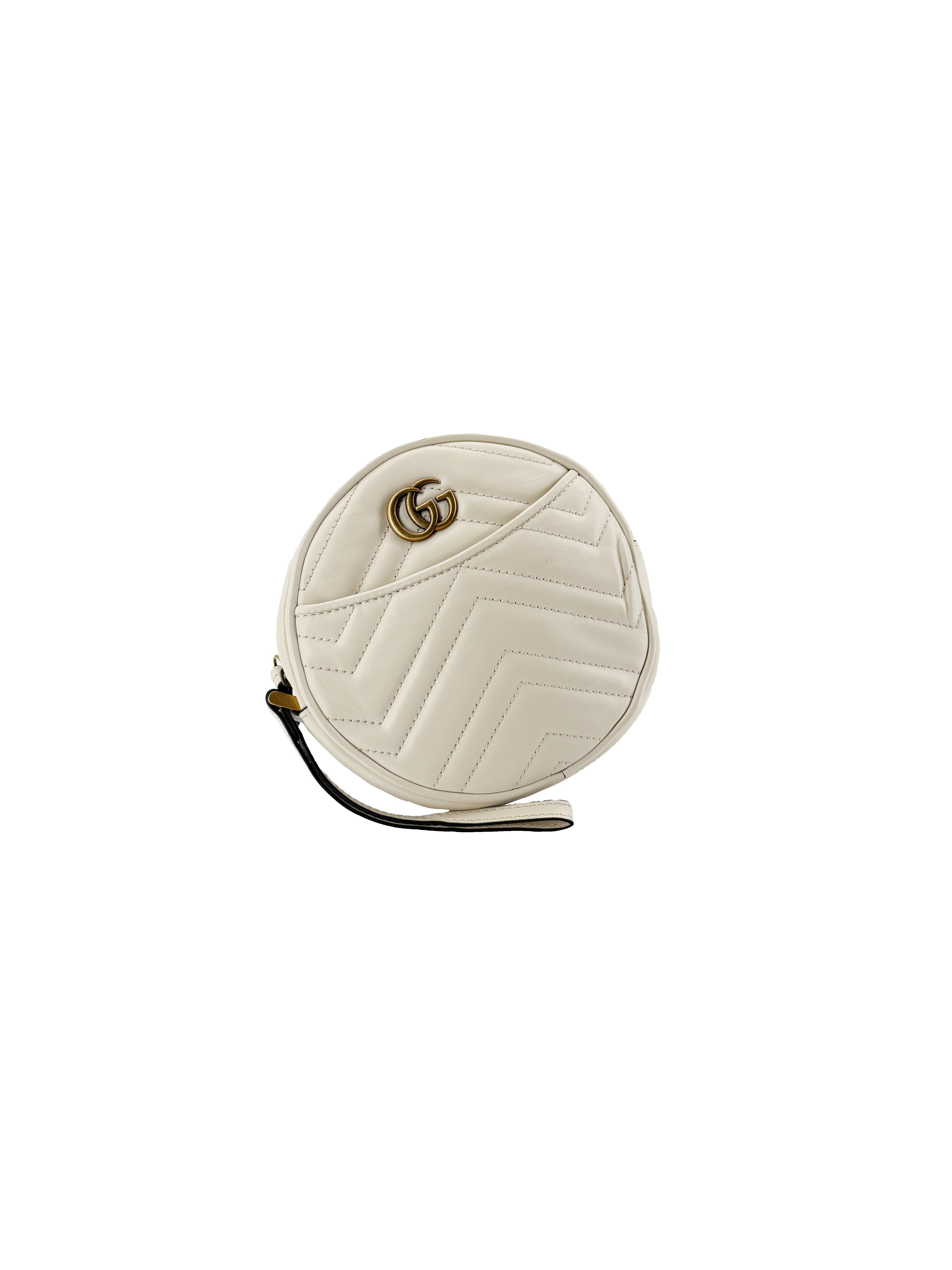 Gucci cream Marmont GG wristlet 575164-584046