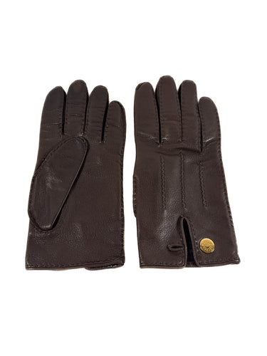 Hermès brown leather vintage Serie gloves size 7.5