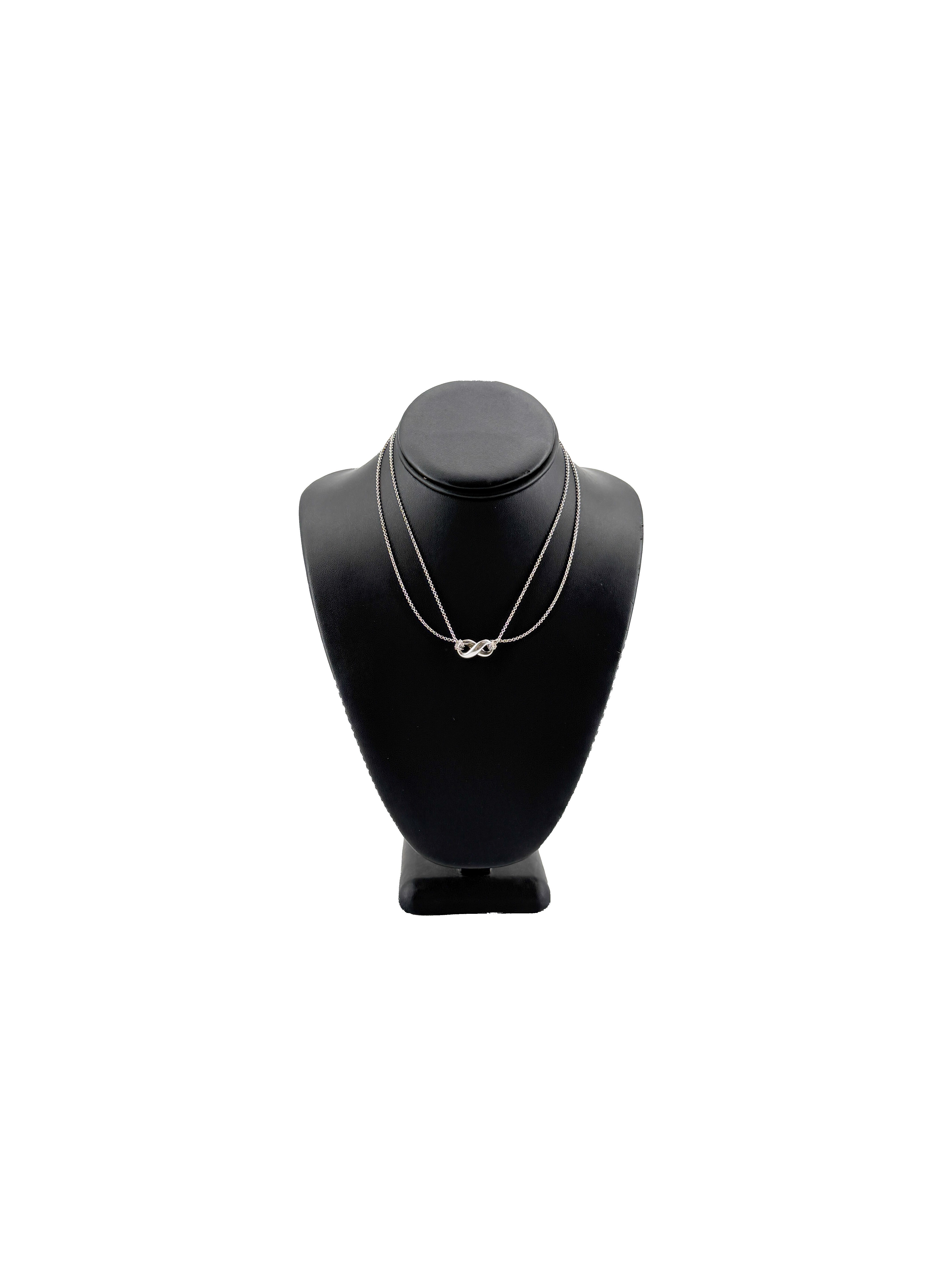 Tiffany & Co sterling silver double strand infinity necklace