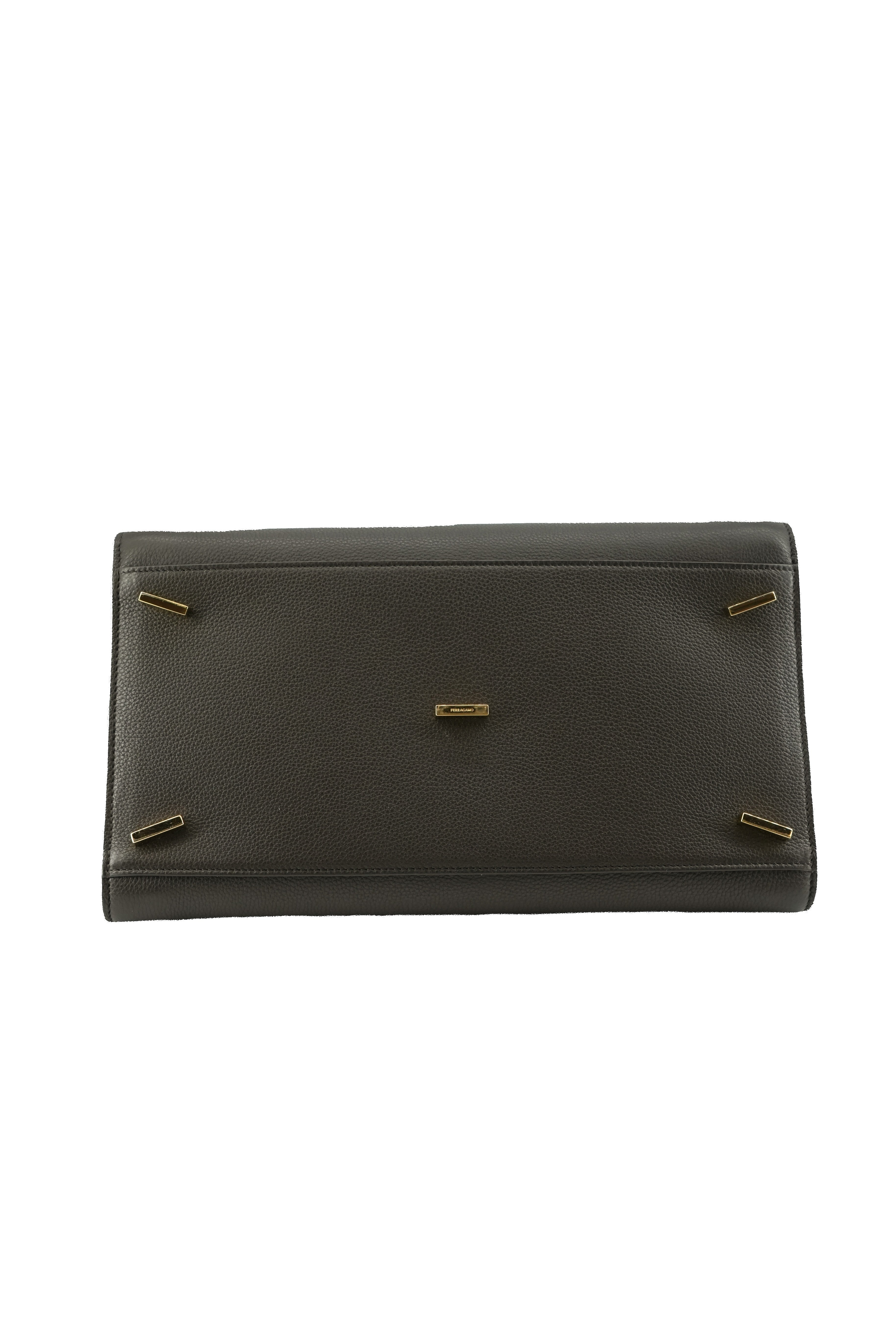 Salvatore Ferragamo calfskin medium Hug bag brown DY-5608