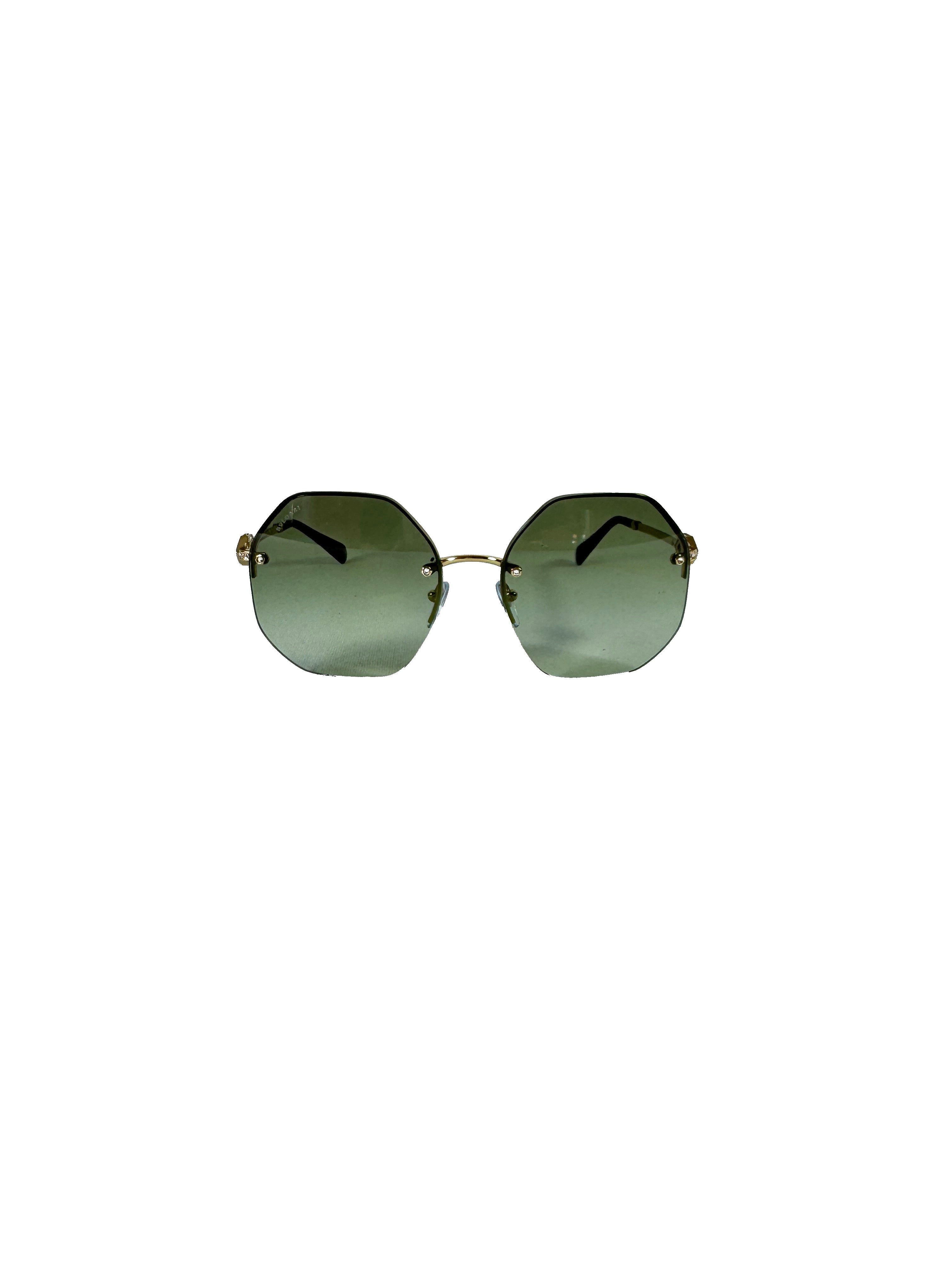 BVLGARI green frameless sunglasses 6122-B BOX/CASE
