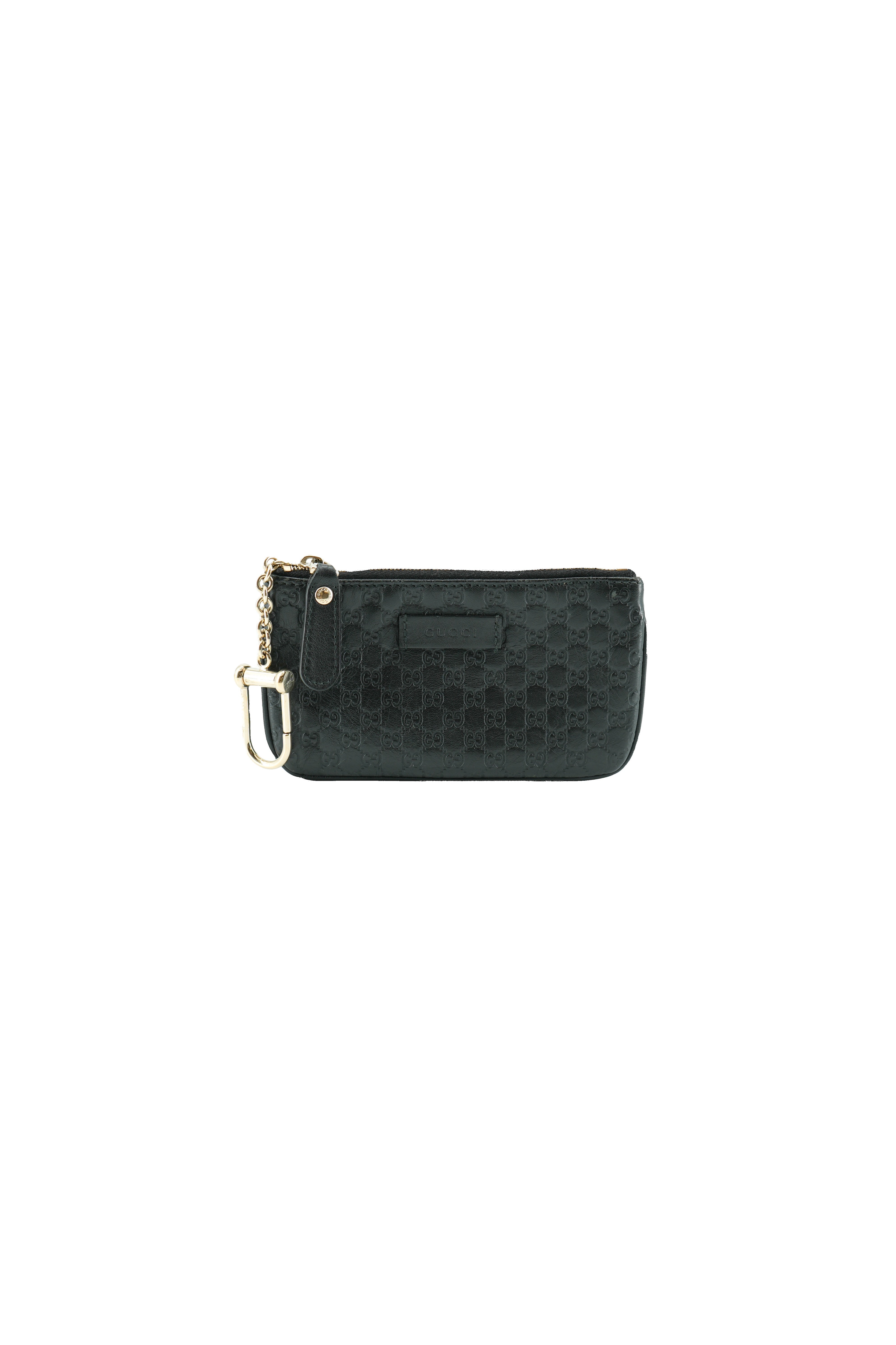 Gucci black leather Guccissima key pouch 544248 205887