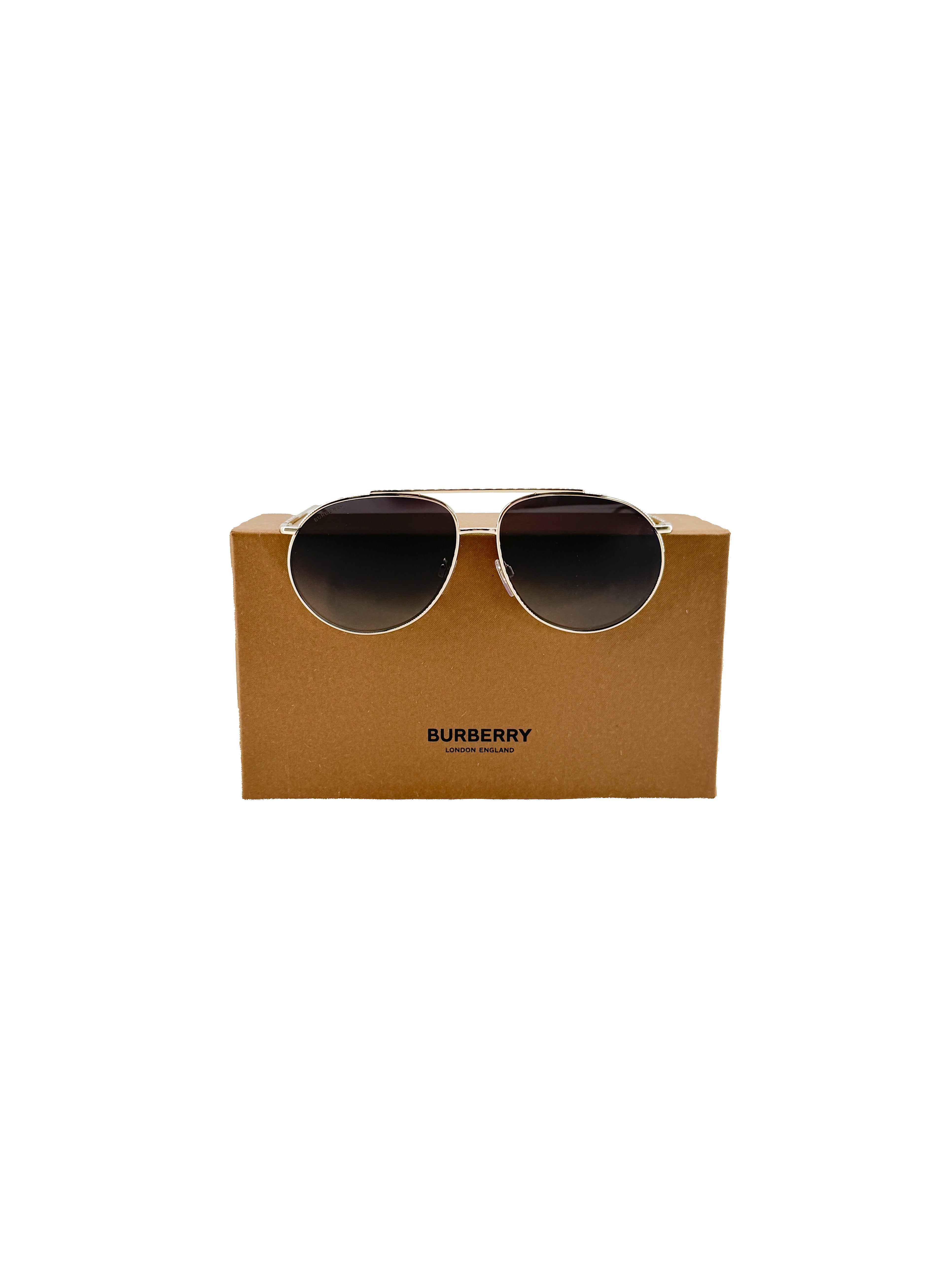 Burberry gold tone B3138 sunglasses BOX