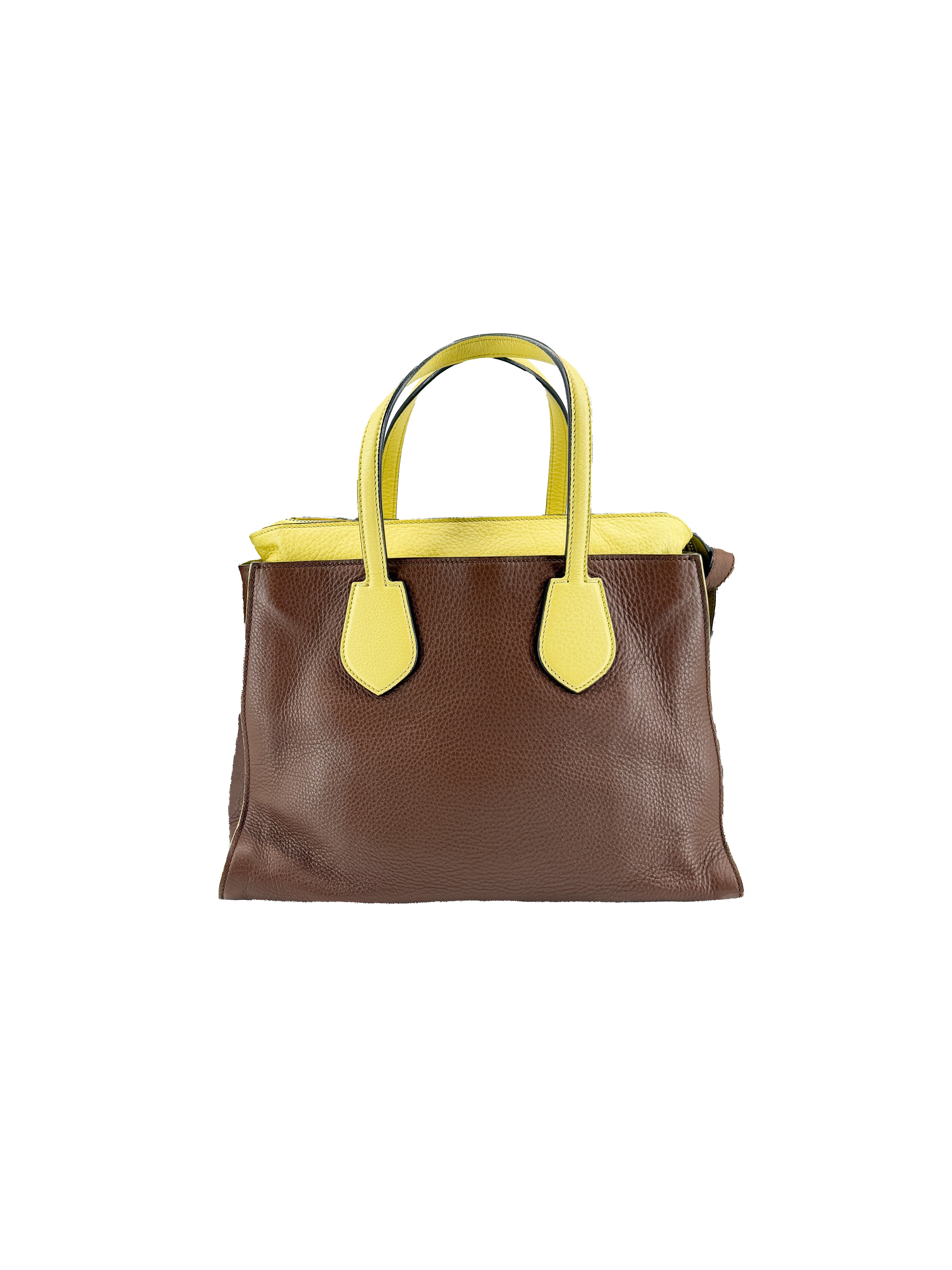 Gucci brown chartreuse Rambler tote 370822-493492