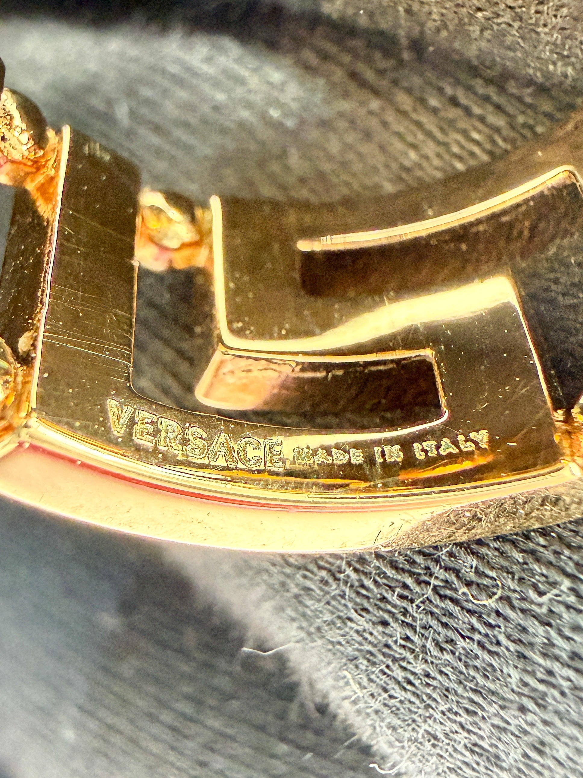 Versace Greca gold tone ring
