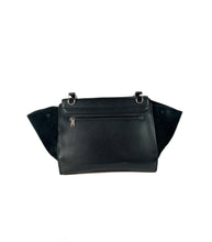 Celine black leather suede small Trapeze