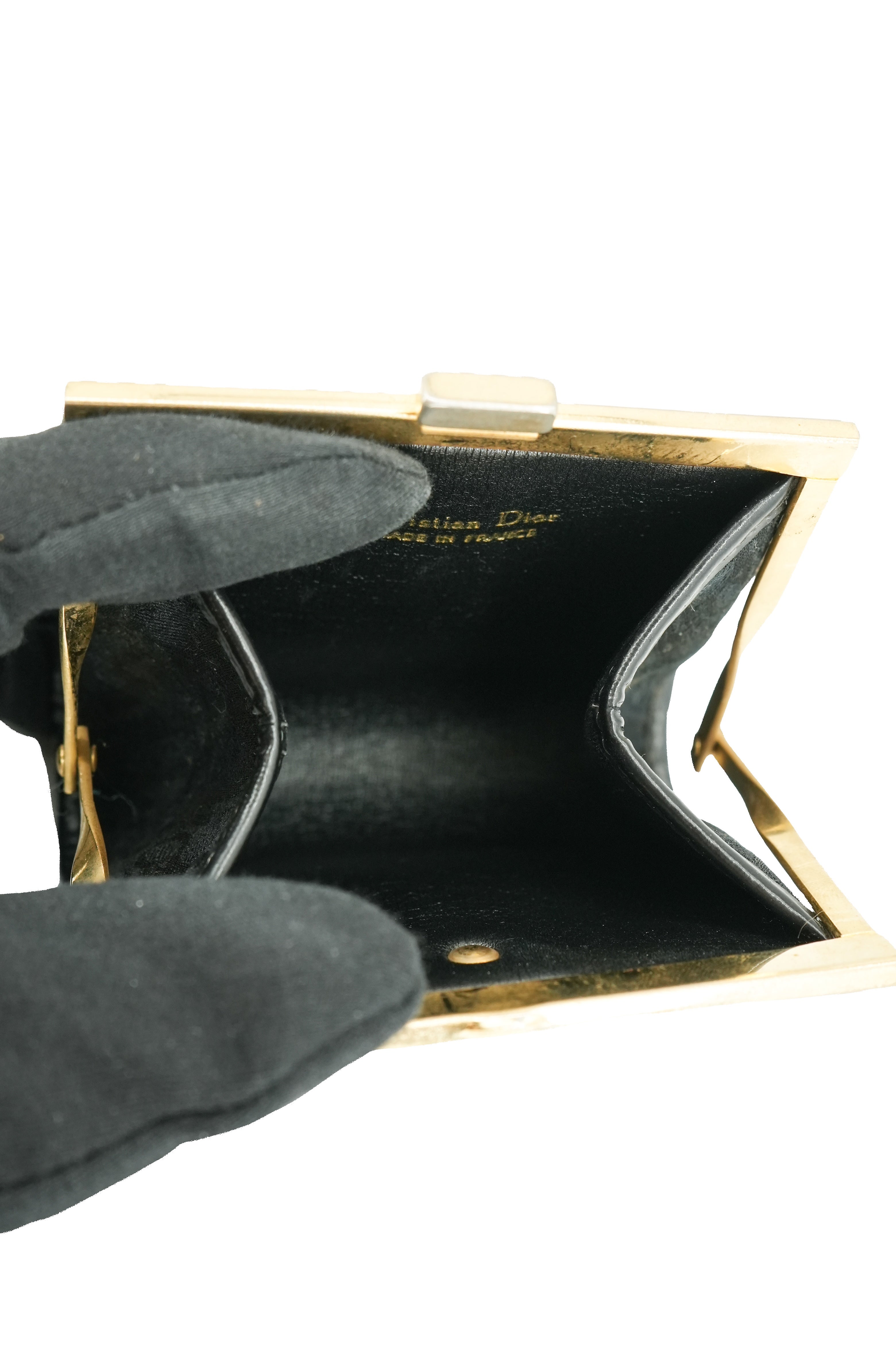 Christian Dior black vintage kisslock pouch