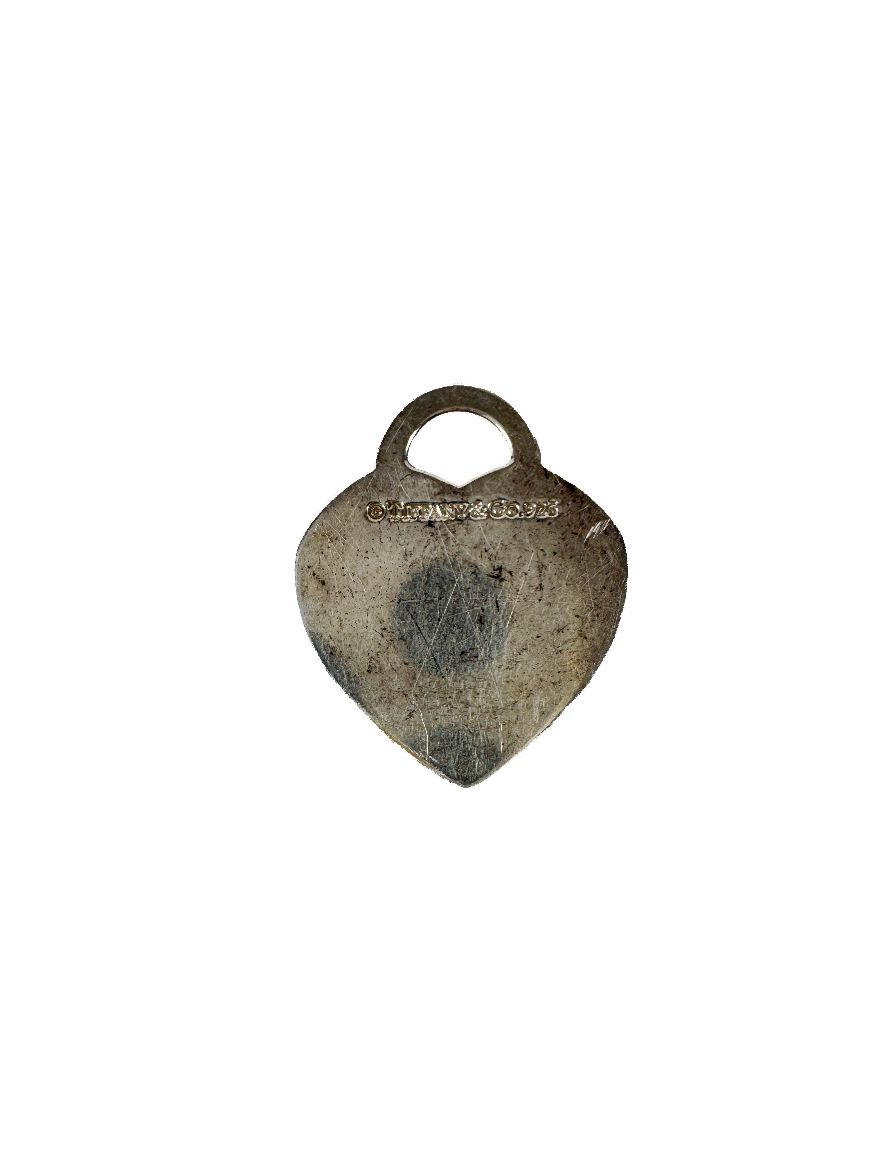 Tiffany & Co sterling silver I love you script heart charm