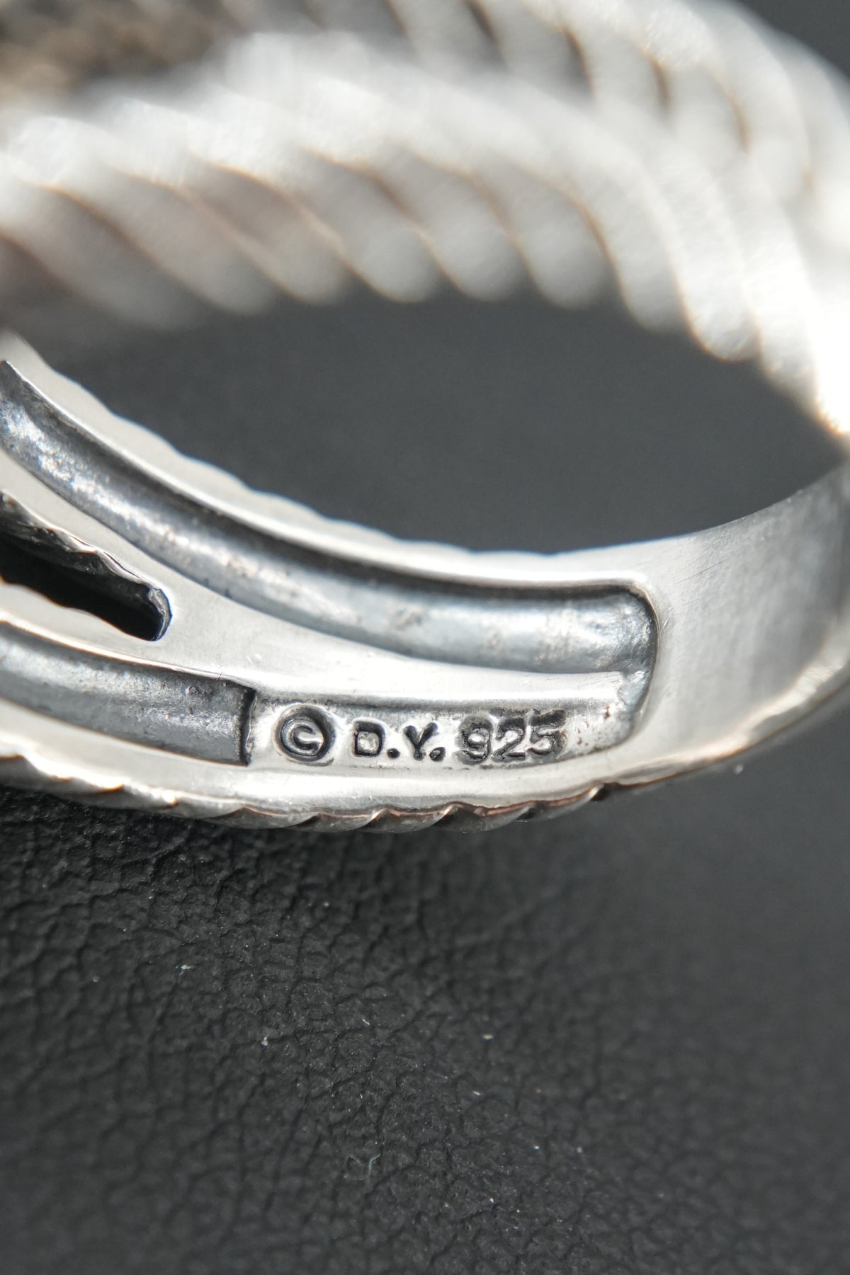 David Yurman sterling silver, diamonds, black onyx Albion ring