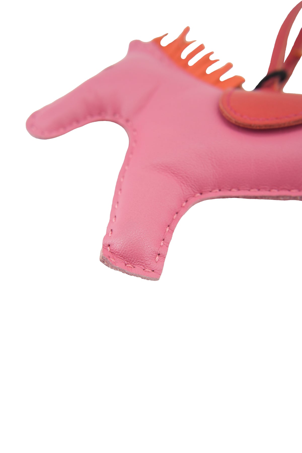 Hermès Milo Lambskin GriGri Rodeo GM Bag Charm Rose Azalee, Orange Poppy, Rouge Indien