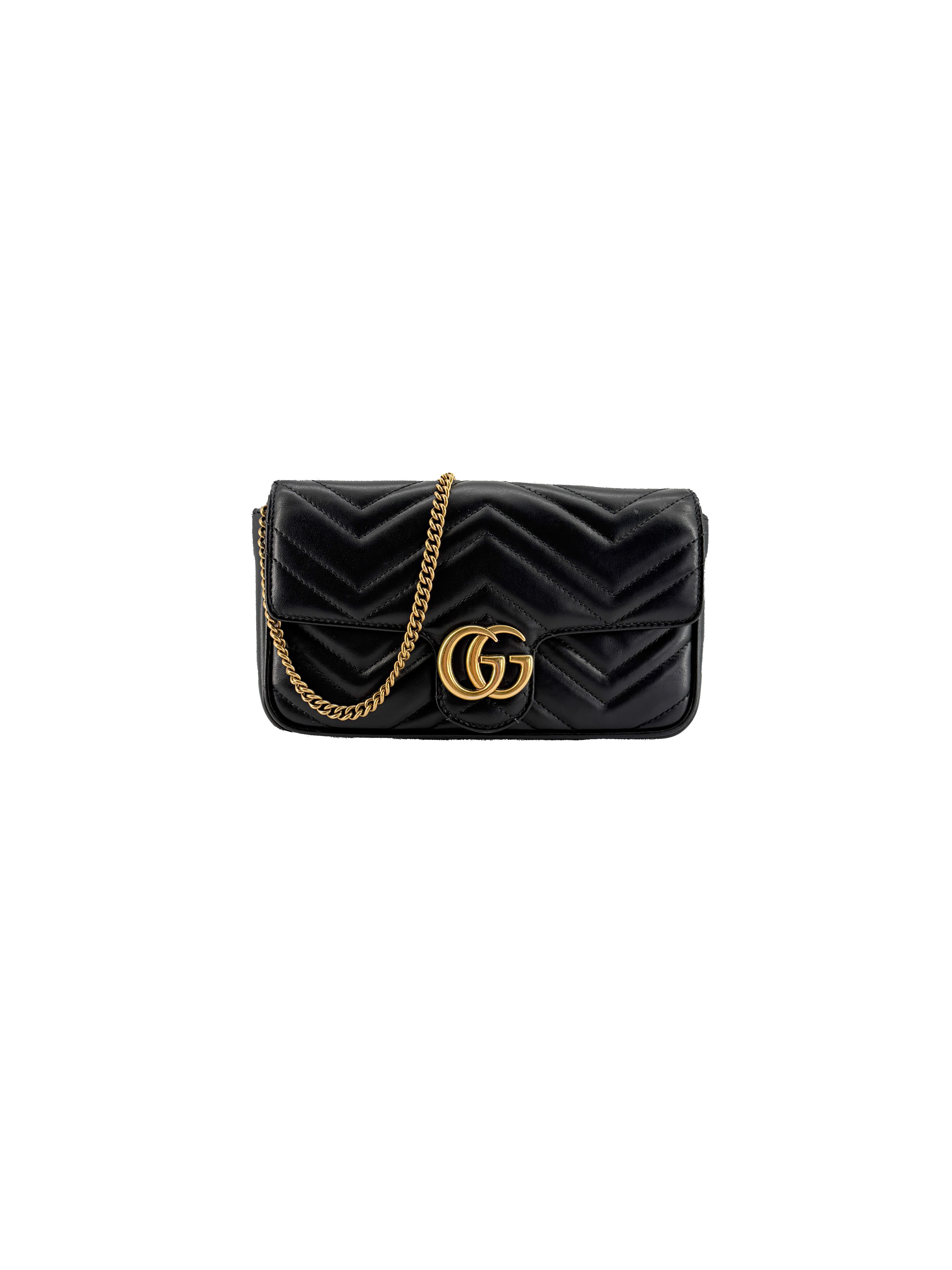 Gucci black Marmont small crossbody w/ white cardholder 751526-493075