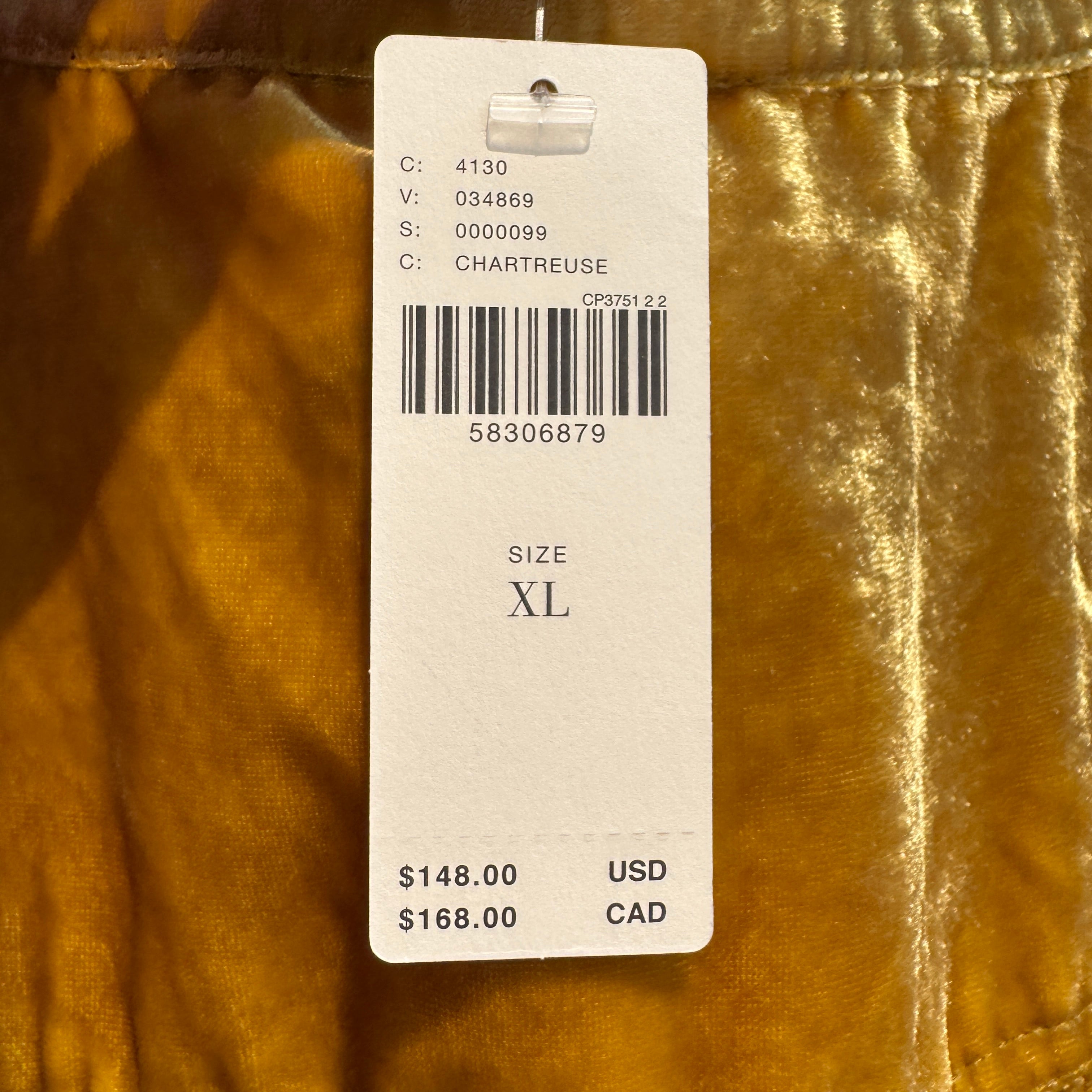 Anthropologie chartreuse velour long sleeve dress size XL NWT