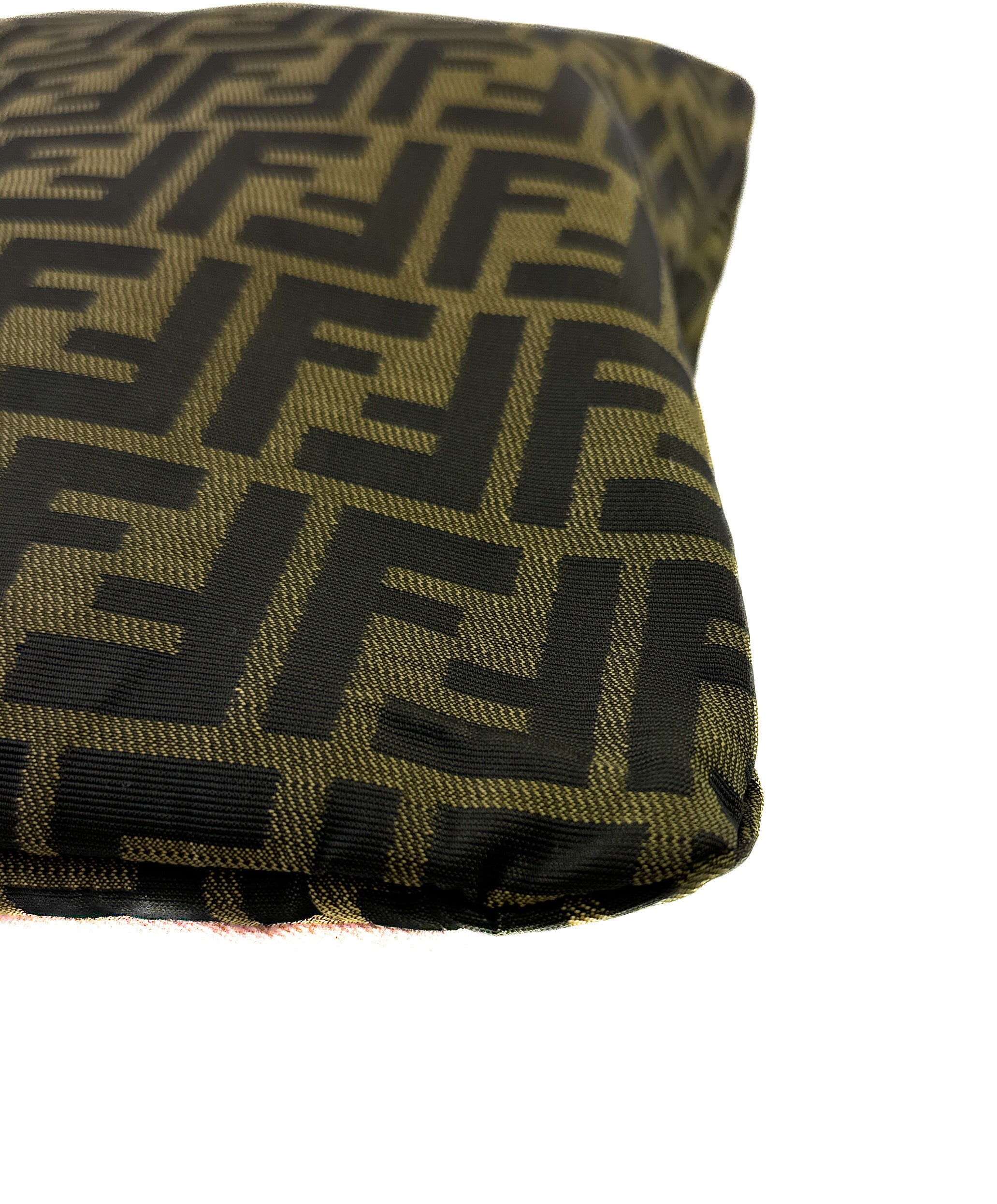 Fendi vintage olive black Zucca tote w/ leather pouch