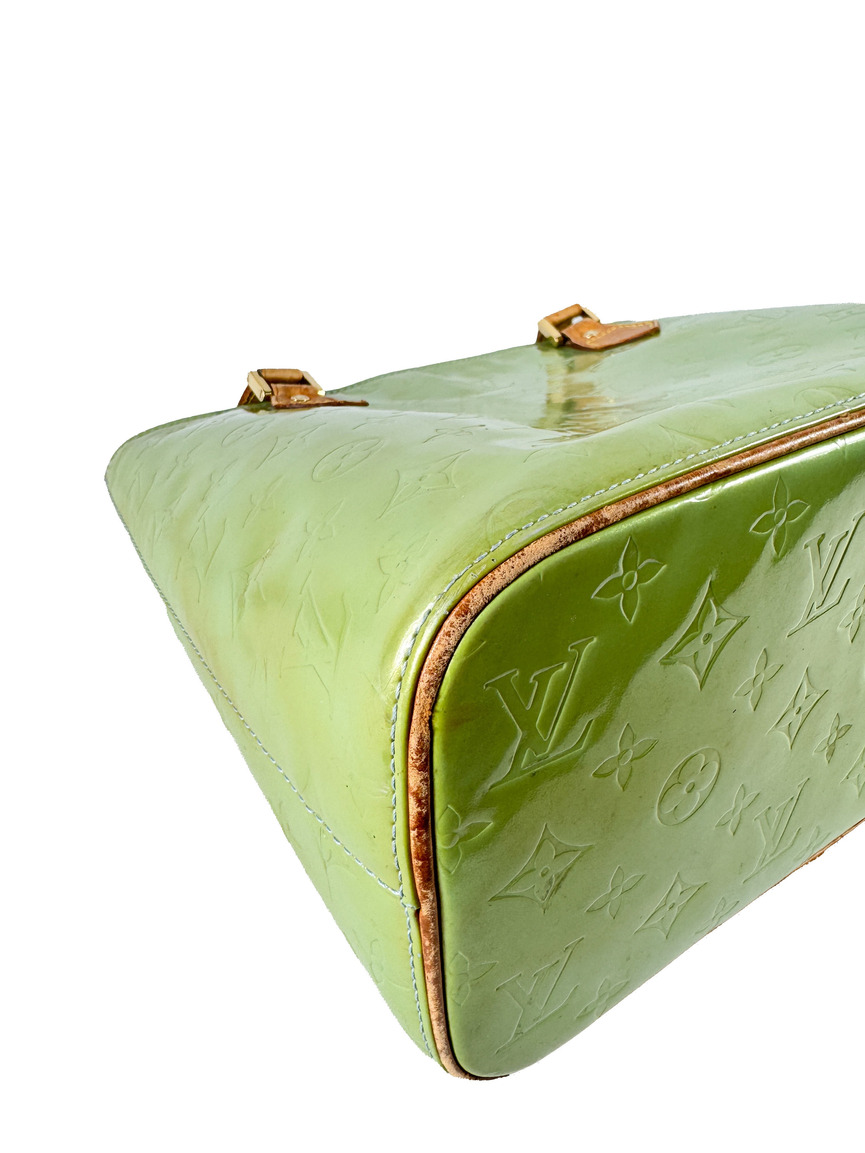 Louis Vuitton lime green vernis Houston tote TH1909 *as is*