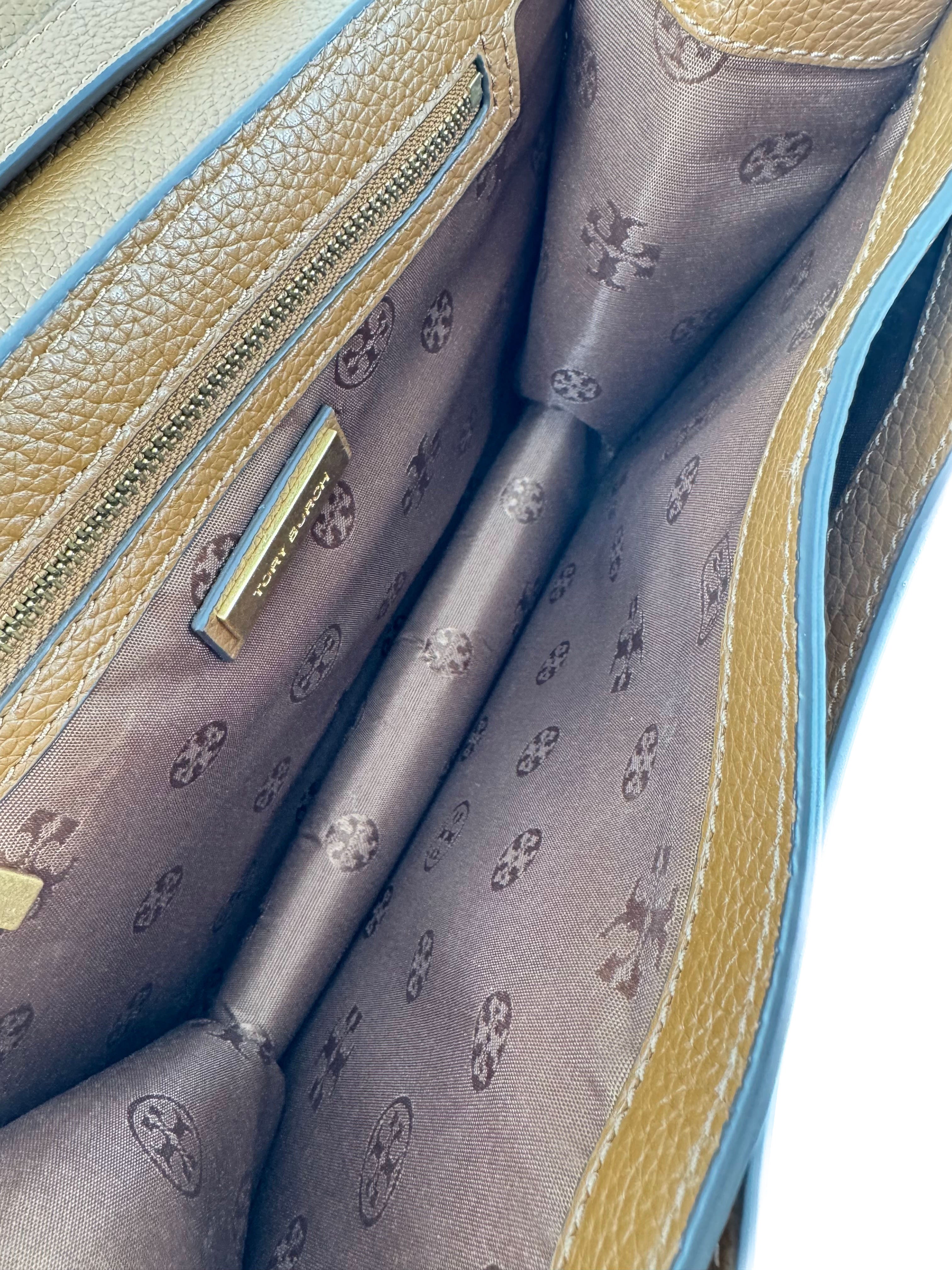 Tory Burch brown leather Britten saddle bag