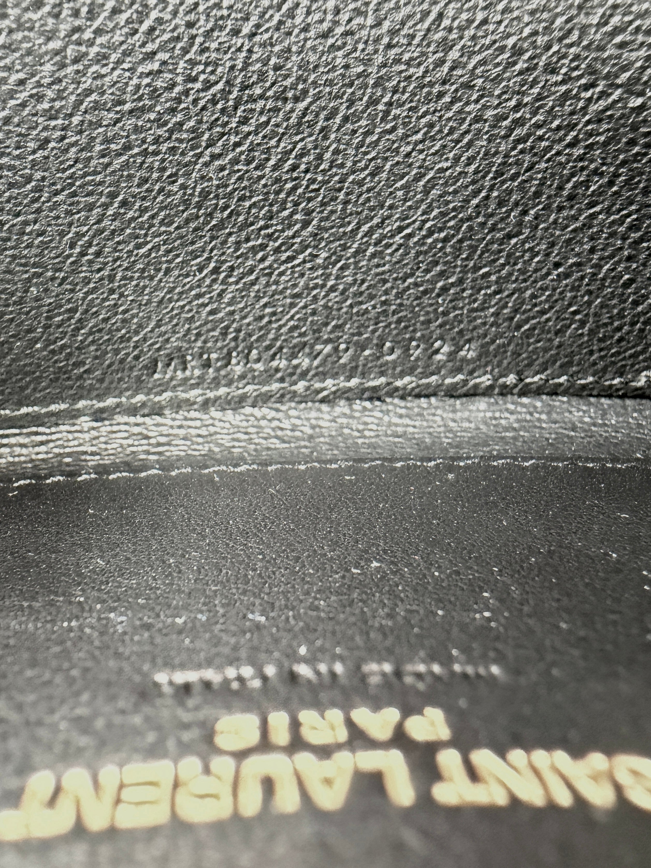 Saint Laurent purple patent leather Cassandre Matelasse zip wallet MRT804479-0924