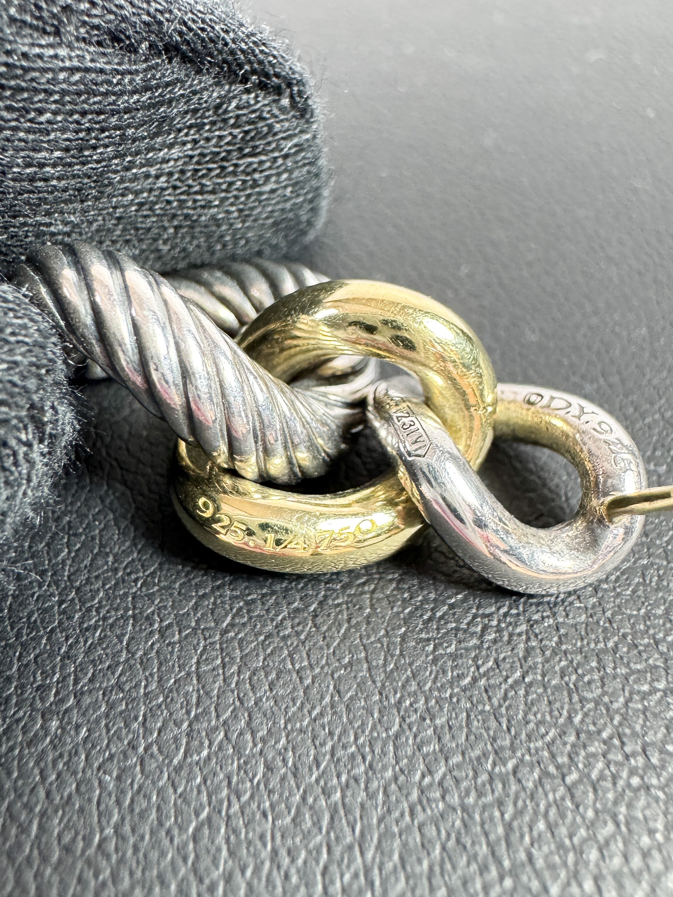 David Yurman Belmont Curb Link Drop Earrings in sterling silver and 18k yellow gold