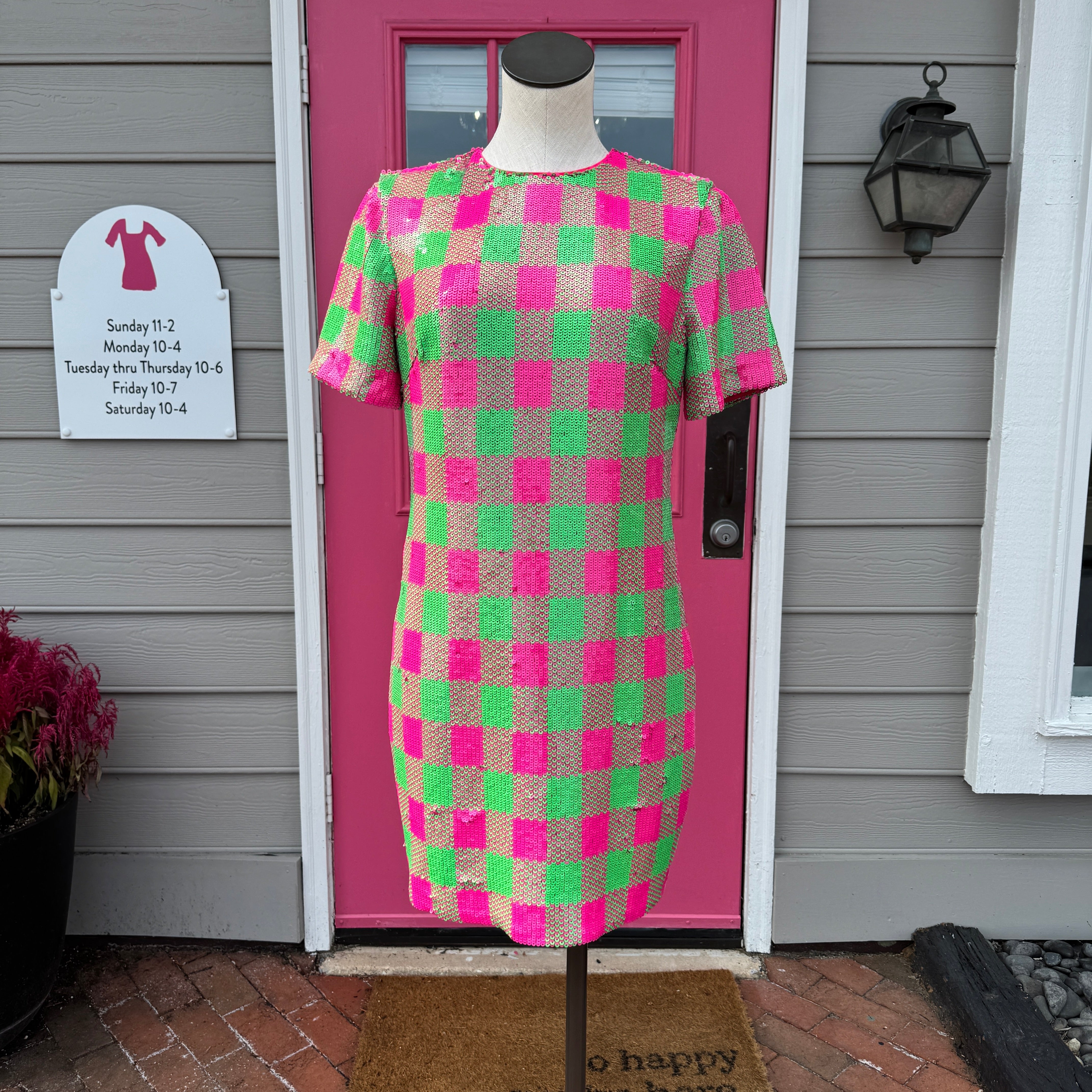 Trina Turk green pink Lupine dress size 4 NWT