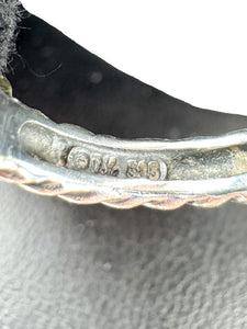 David Yurman sterling silver, 14k gold, peridot ring