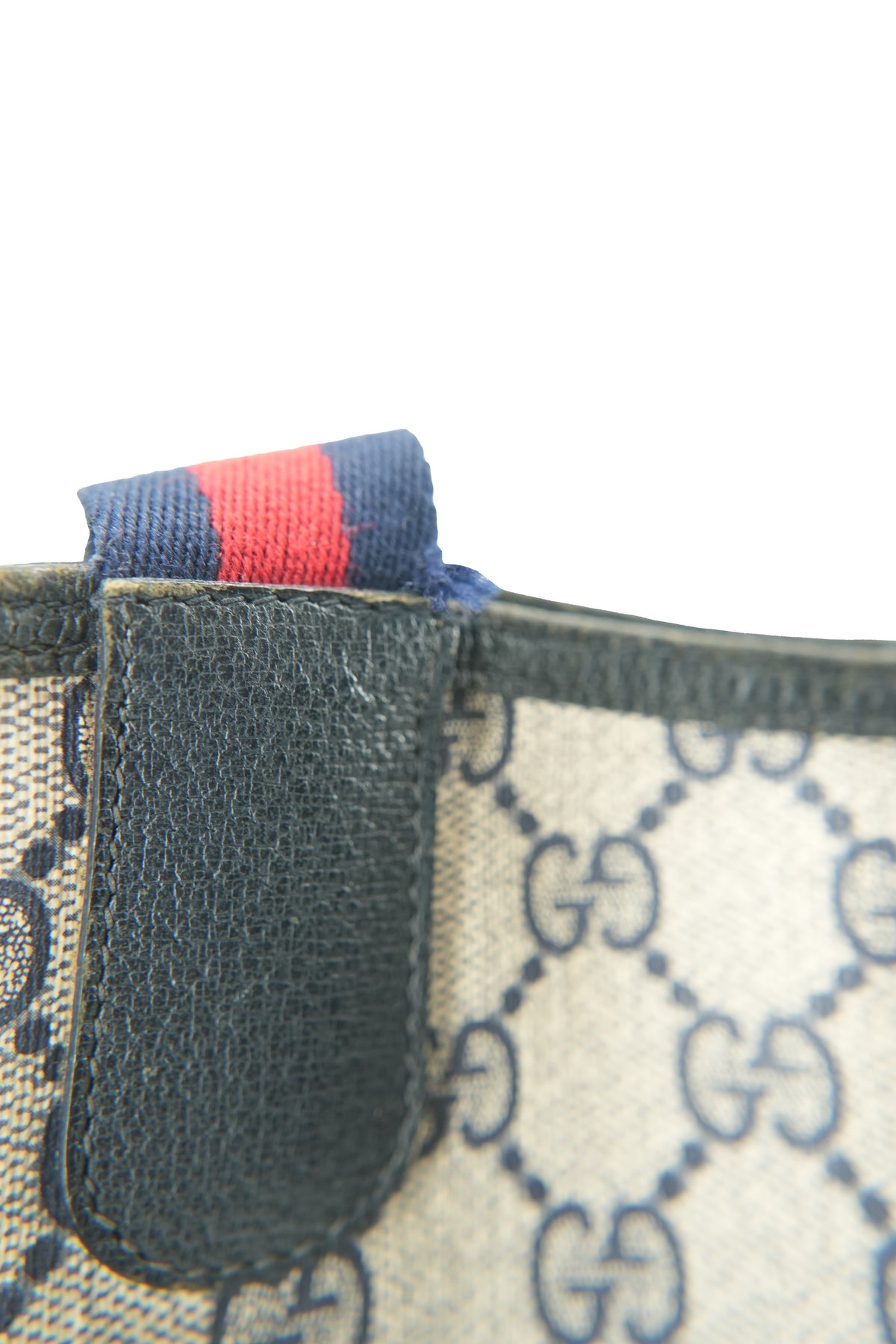 Gucci navy monogram vintage GG tote 89.02.003