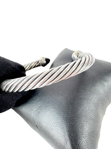 David Yurman 7mm sterling silver, 14k gold, black onyx cable classic