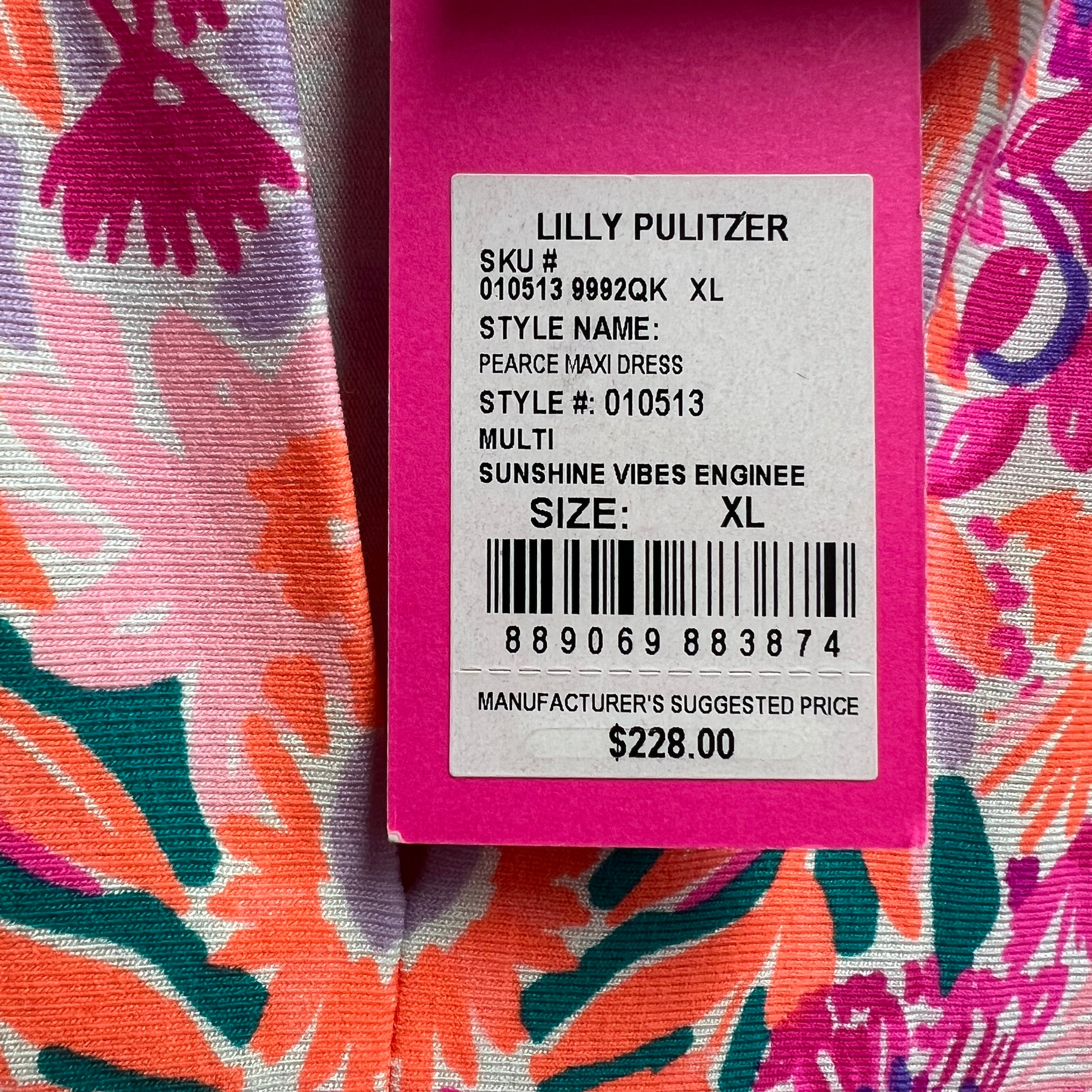 Lilly Pulitzer sunshine vibes pearce maxi dress size XL NWT