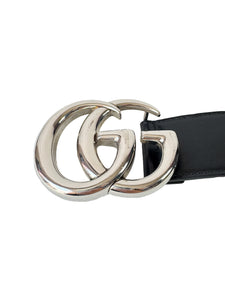 Gucci black GG silver tone Marmont belt size 85