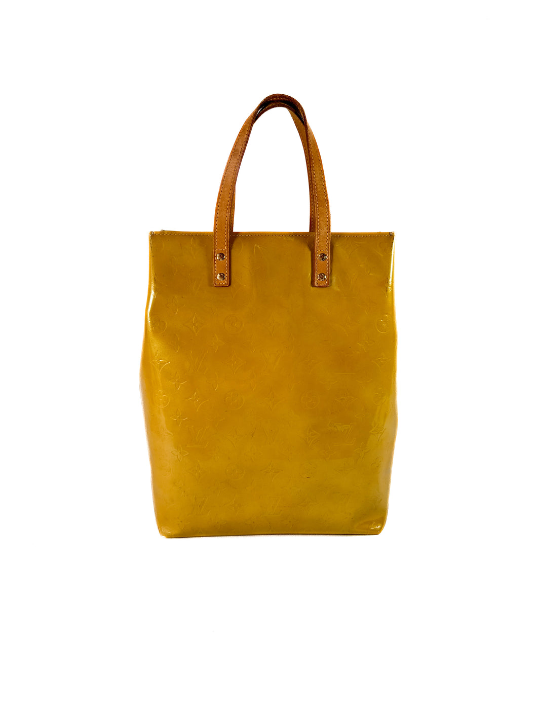 Louis Vuitton yellow vernis Reade MM tote TH0014