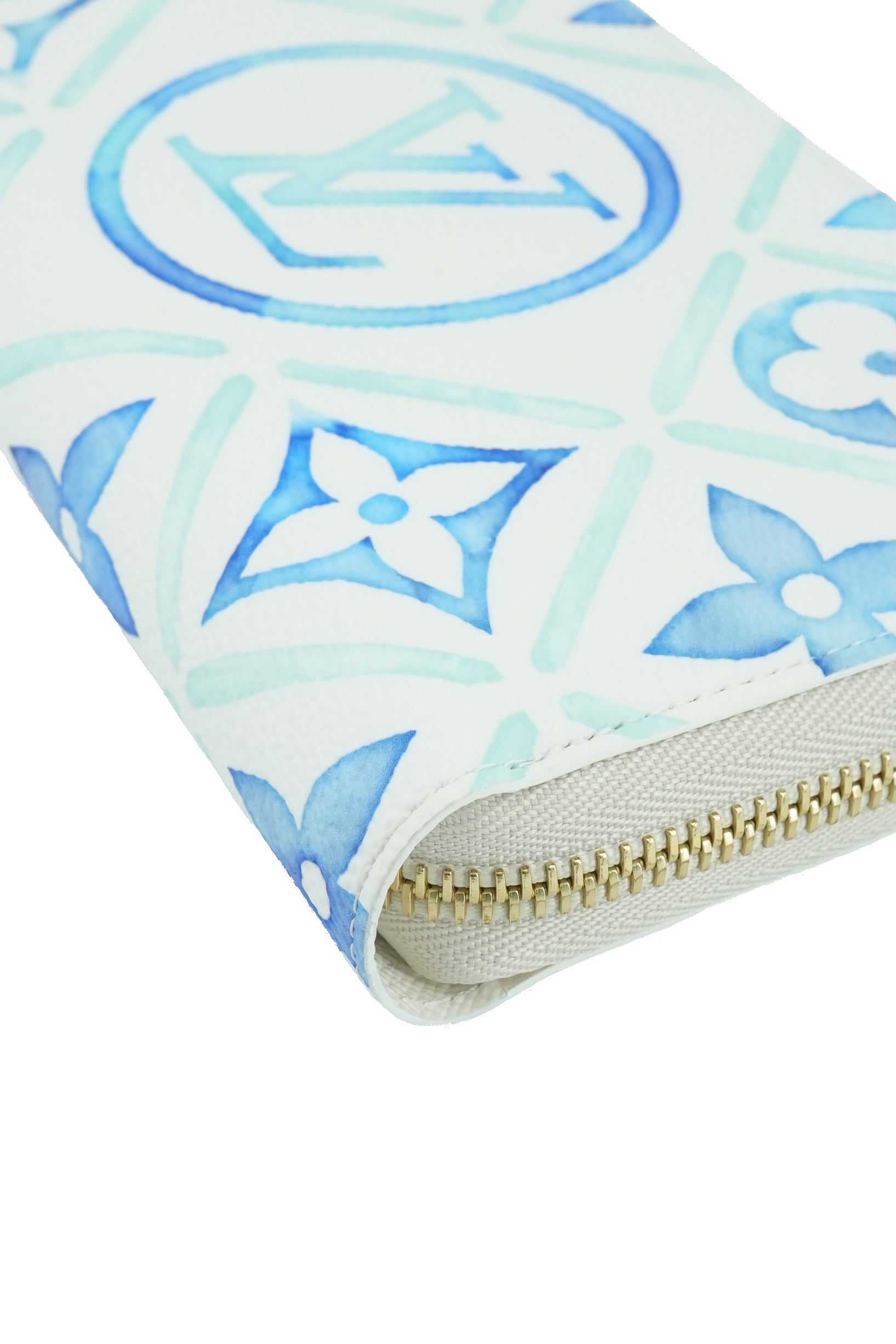 Louis Vuitton monogram Tiles by the Pool lagoon blue zippy wallet NFC