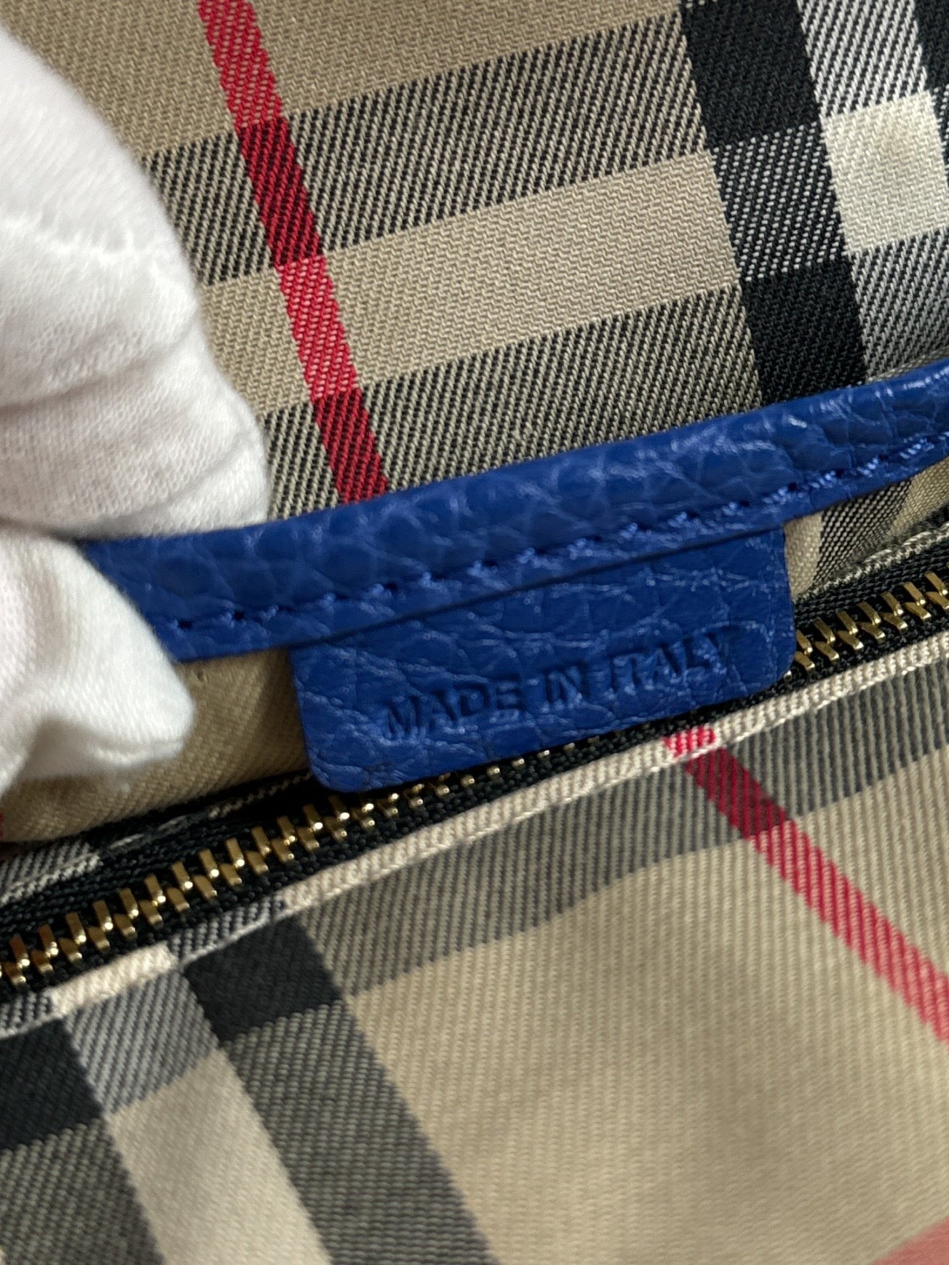 Burberry royal blue Greenwood Bowling bag small 51266M