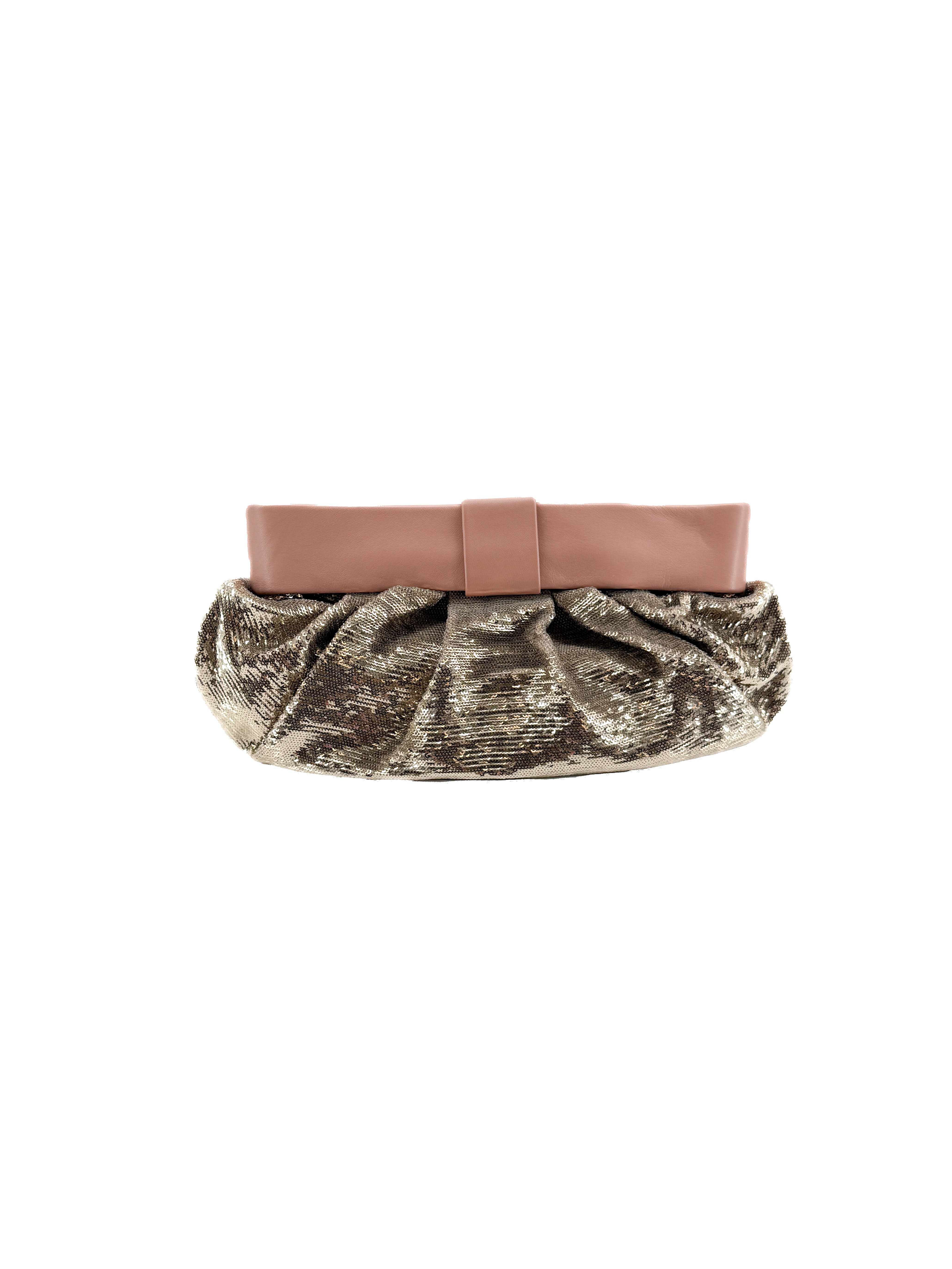Valentino Red pink gold sequined clutch