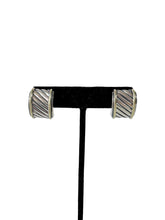 David Yurman sterling silver 14k gold cigar band drop earrings
