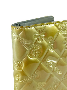 Chanel 2010 lucky symbols gold patent leather wallet 13344336 **as is**