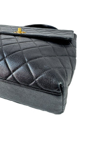 Chanel Caviar Quilted Jumbo Kelly Flap Black  4367160
