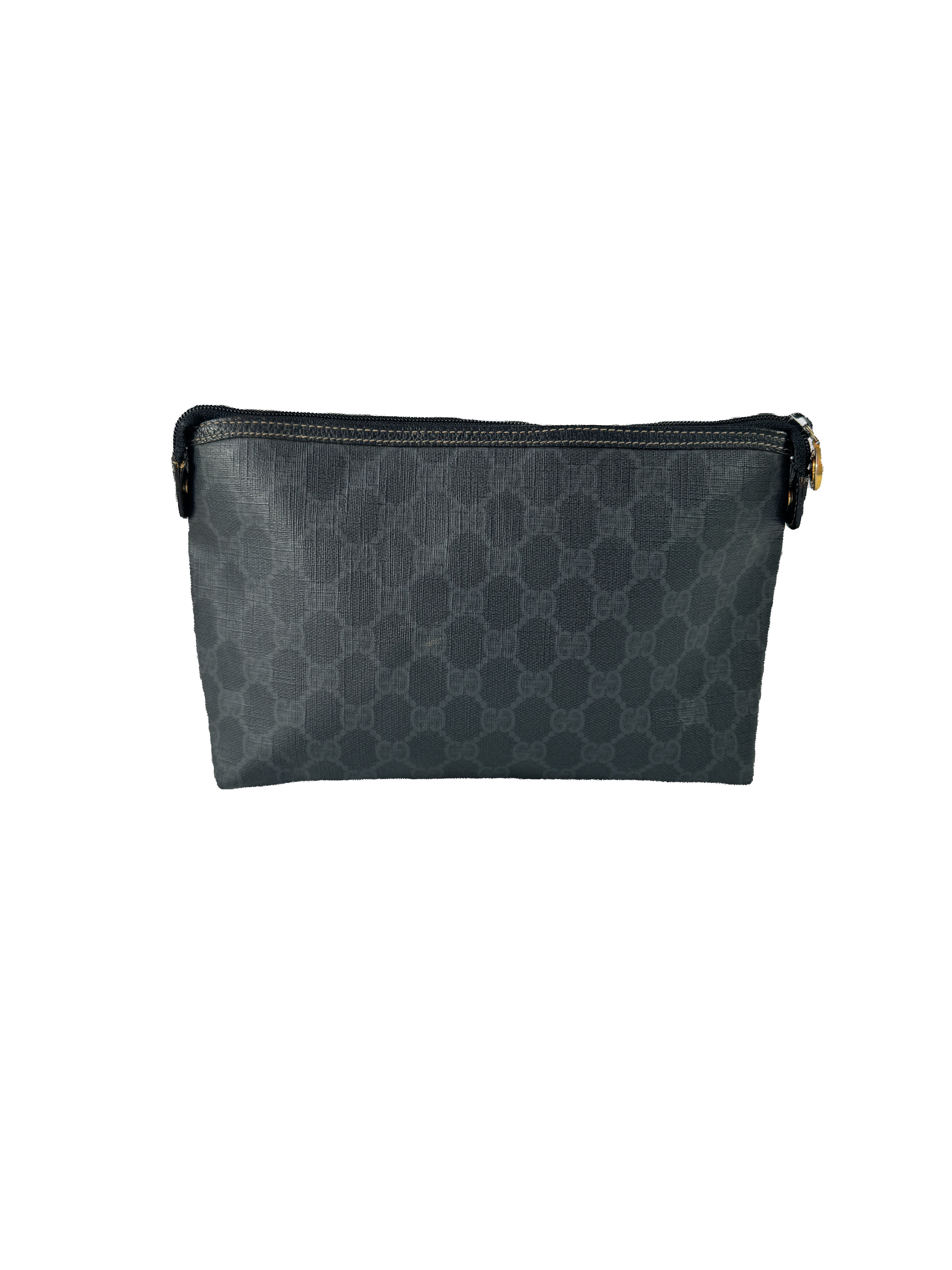 Gucci black GG coated canvas pouch 156.01.045