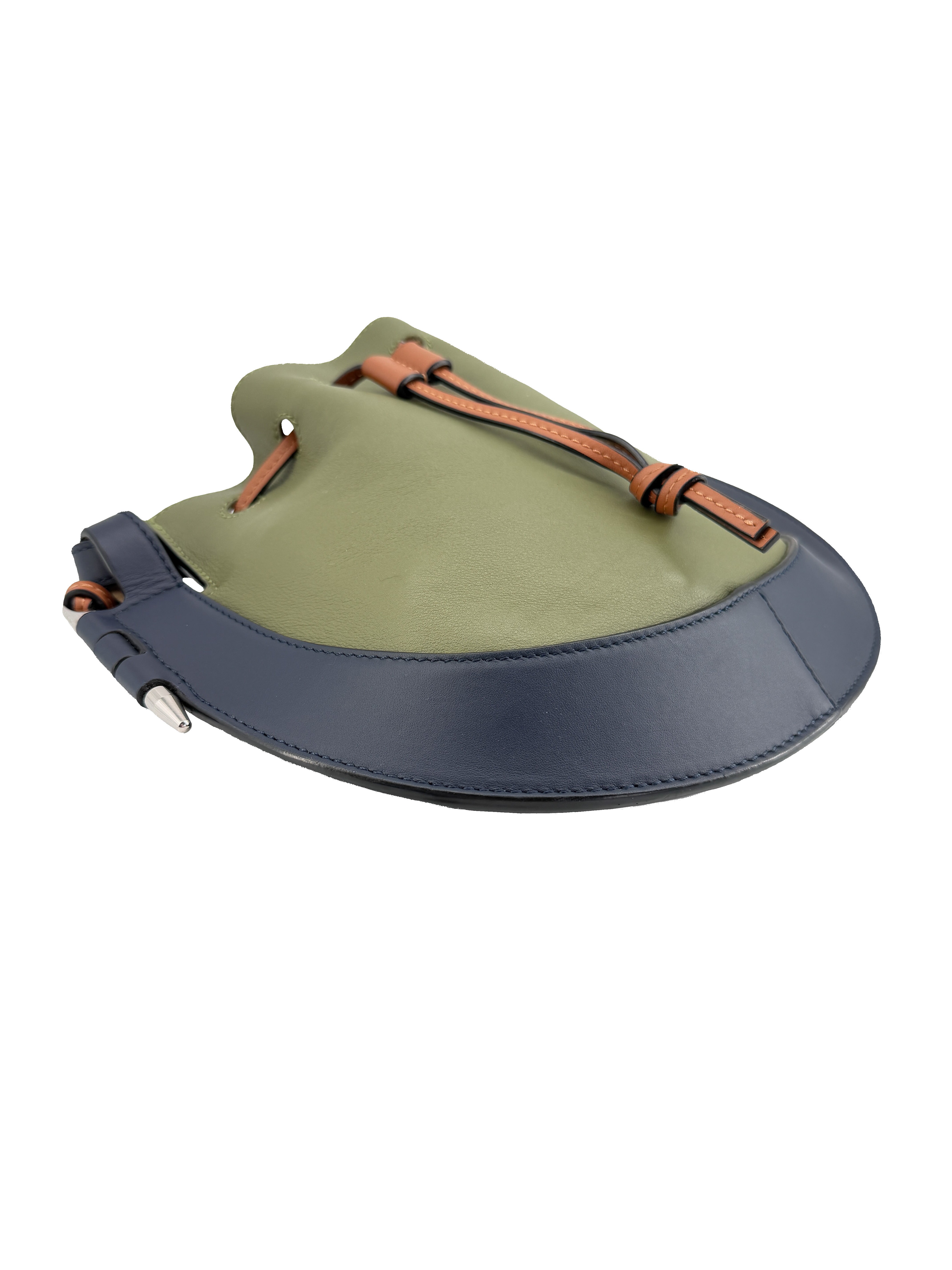 Loewe blue, green colorblock Horseshoe bag 062011