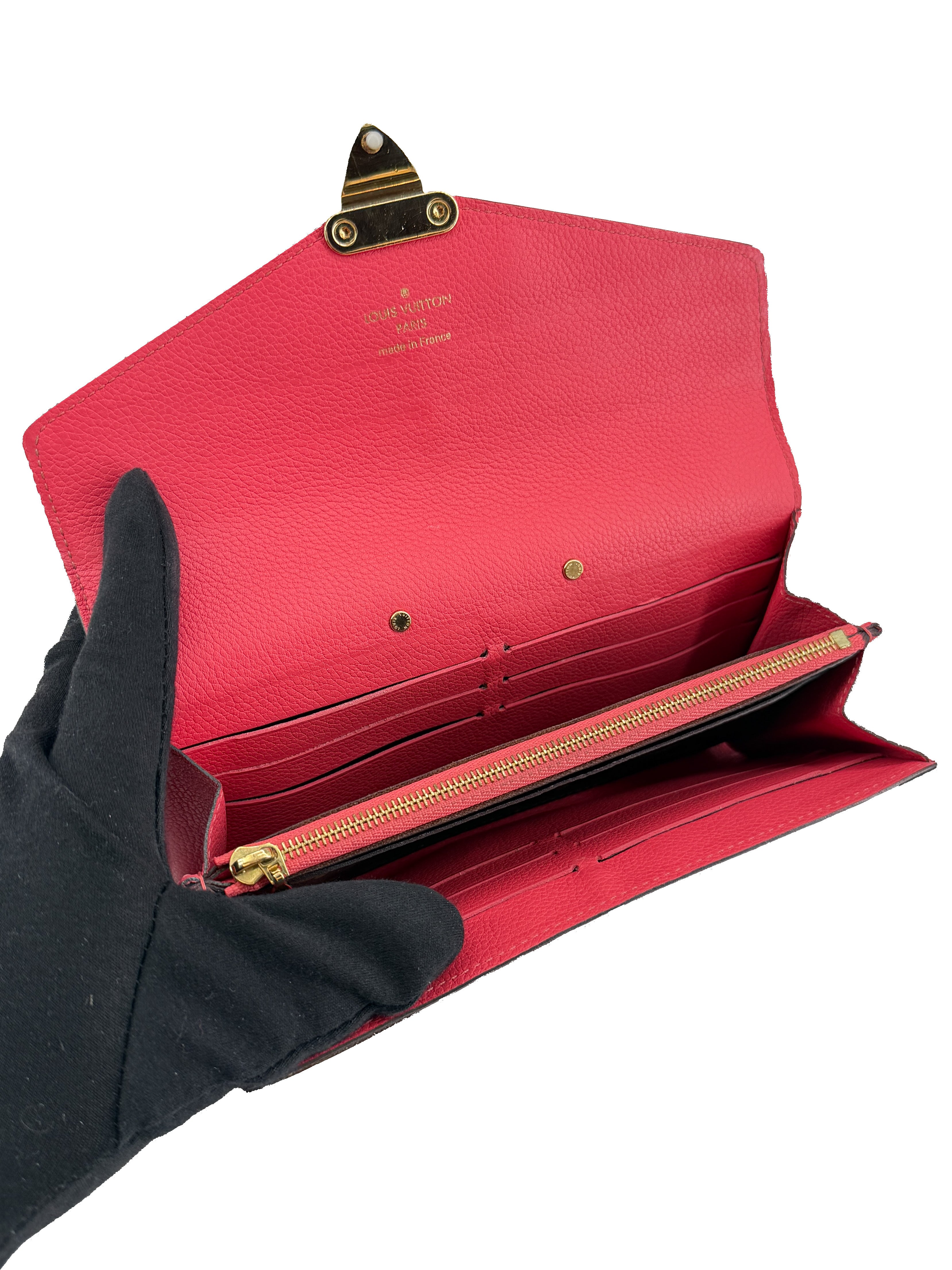 Louis Vuitton pink brown monogram Pallas wallet