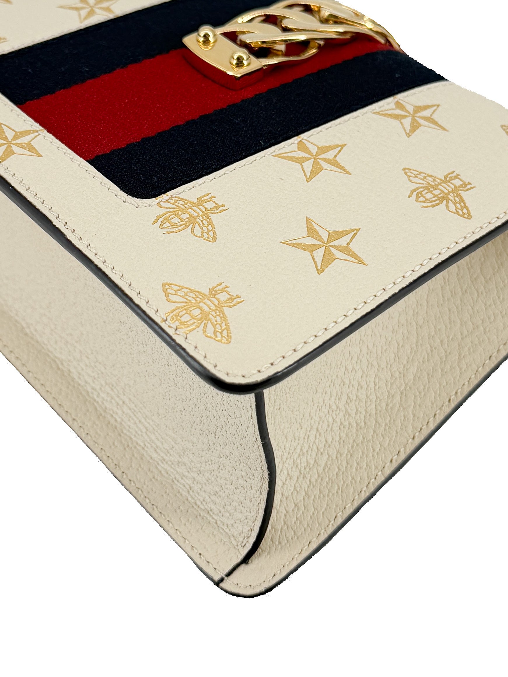 Gucci Sylvie mini bee star top handle bag 470270 486628