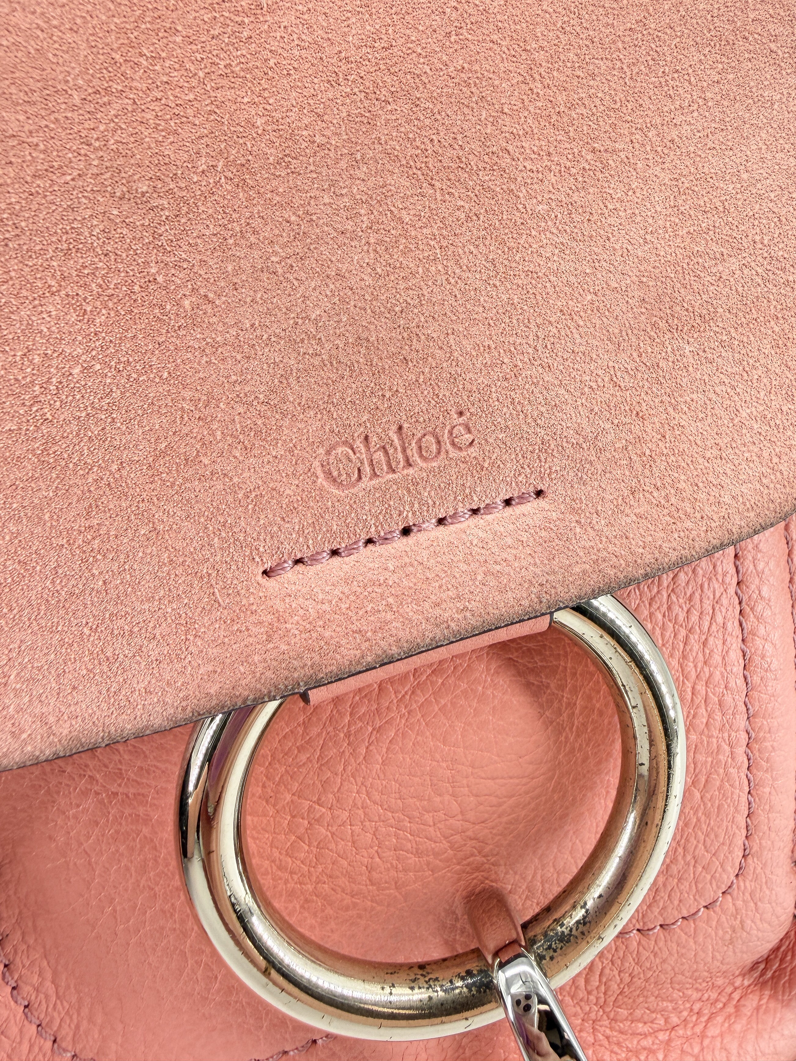 Chloé pink leather mini Faye backpack
