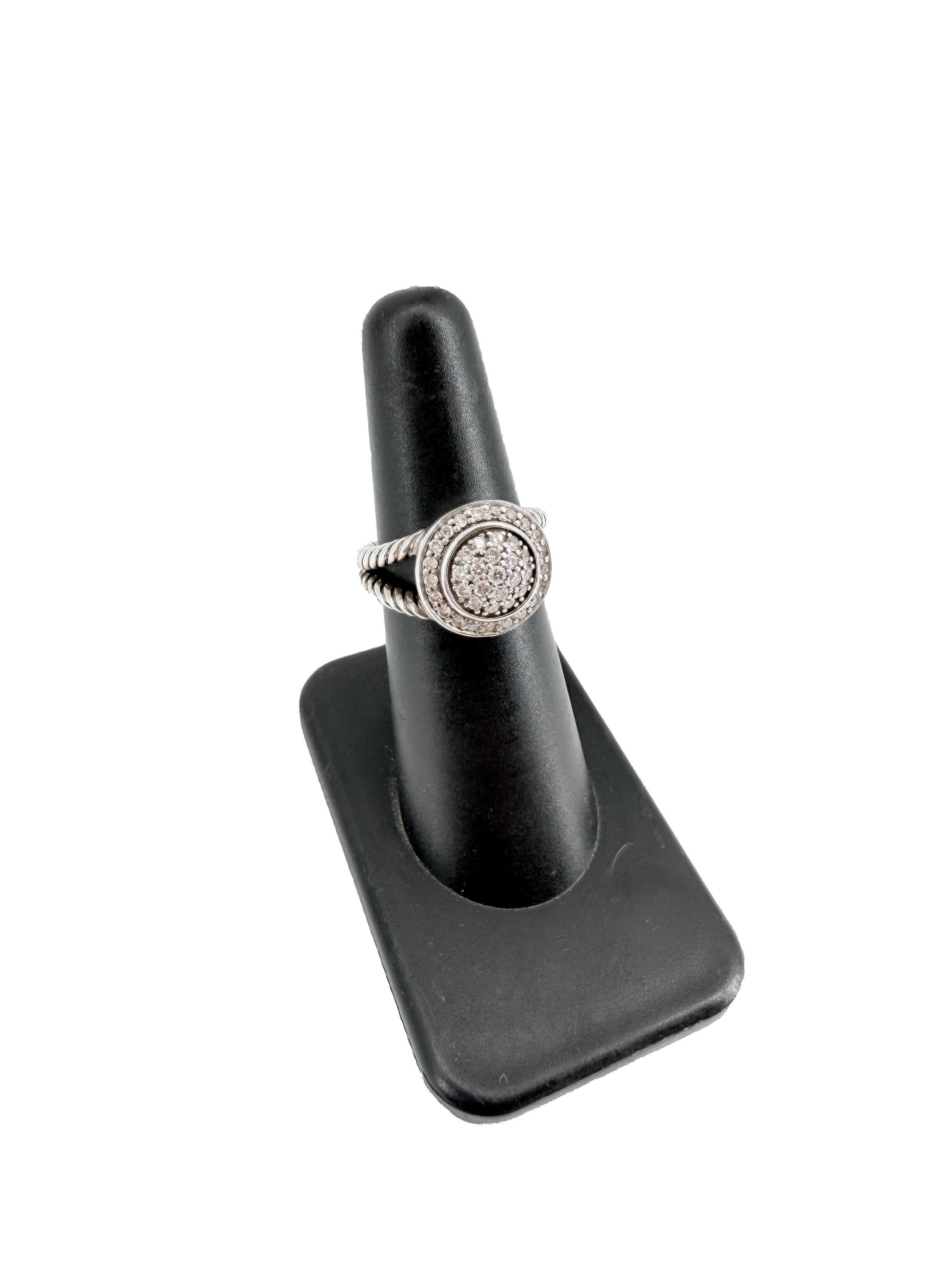 David Yurman sterling silver diamond Petite Cerise ring