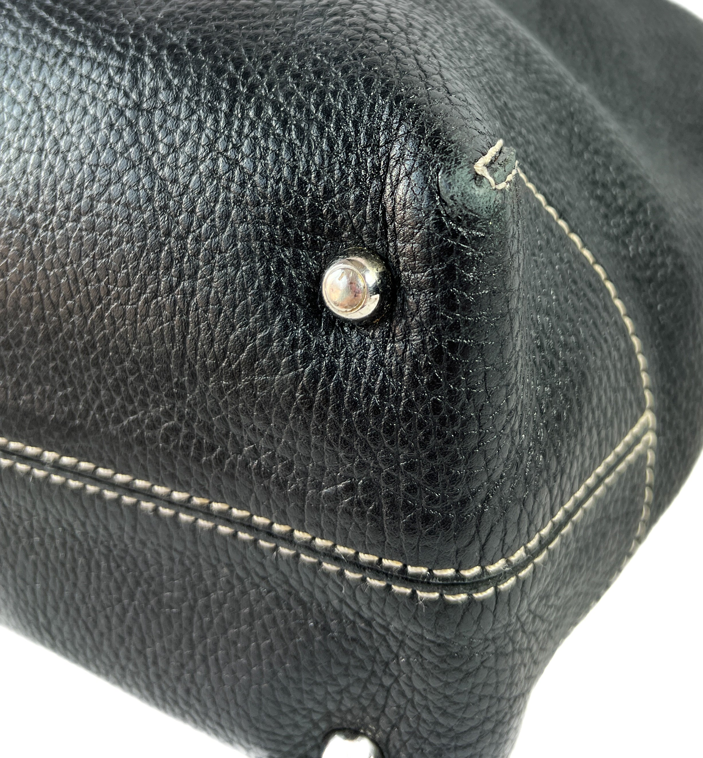 Tods black leather D Bag media tote