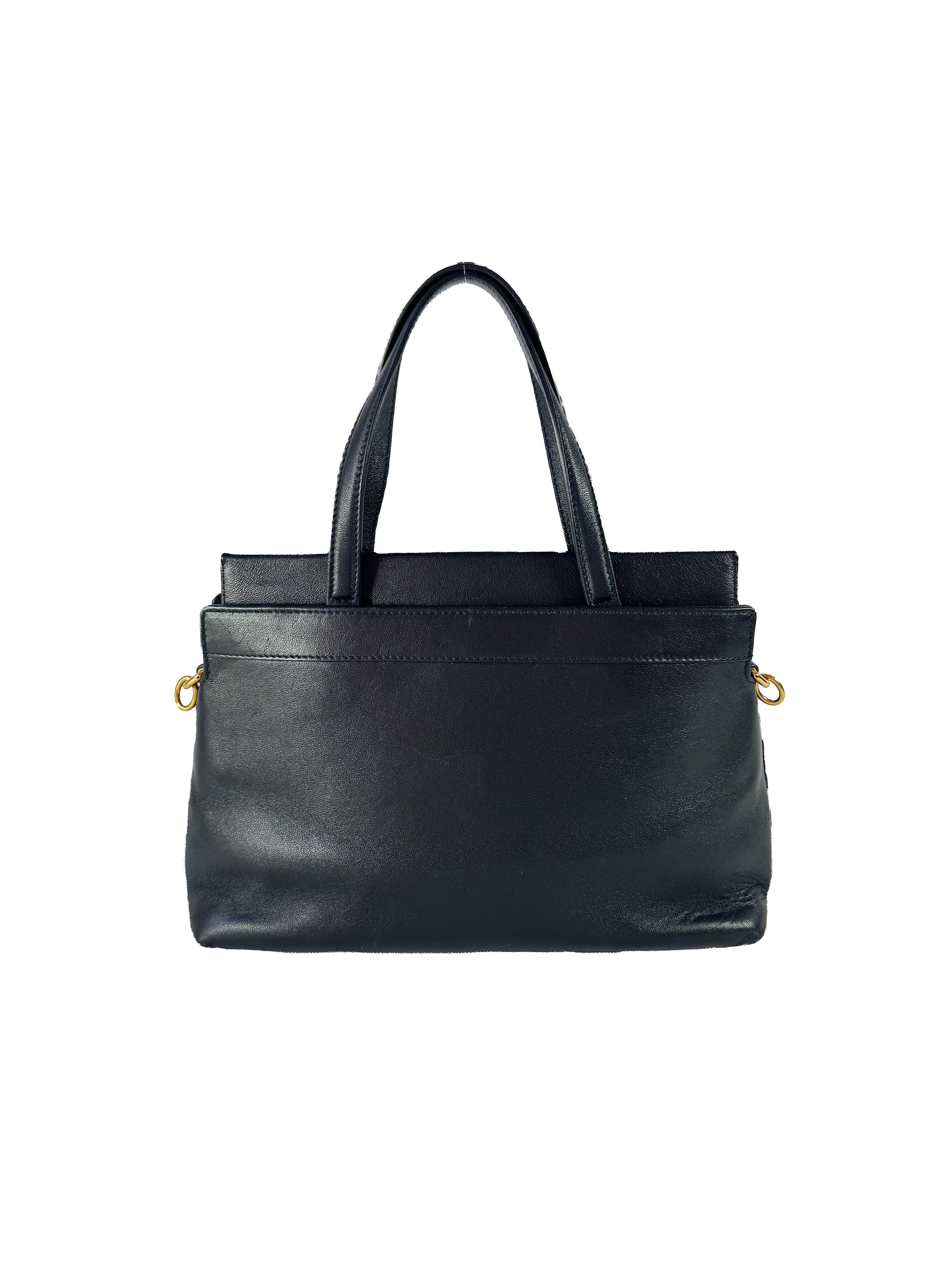 Gucci black lambskin small linea matisse top handle bag 631663520981