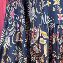 Capjuluca navy velour floral dress size M