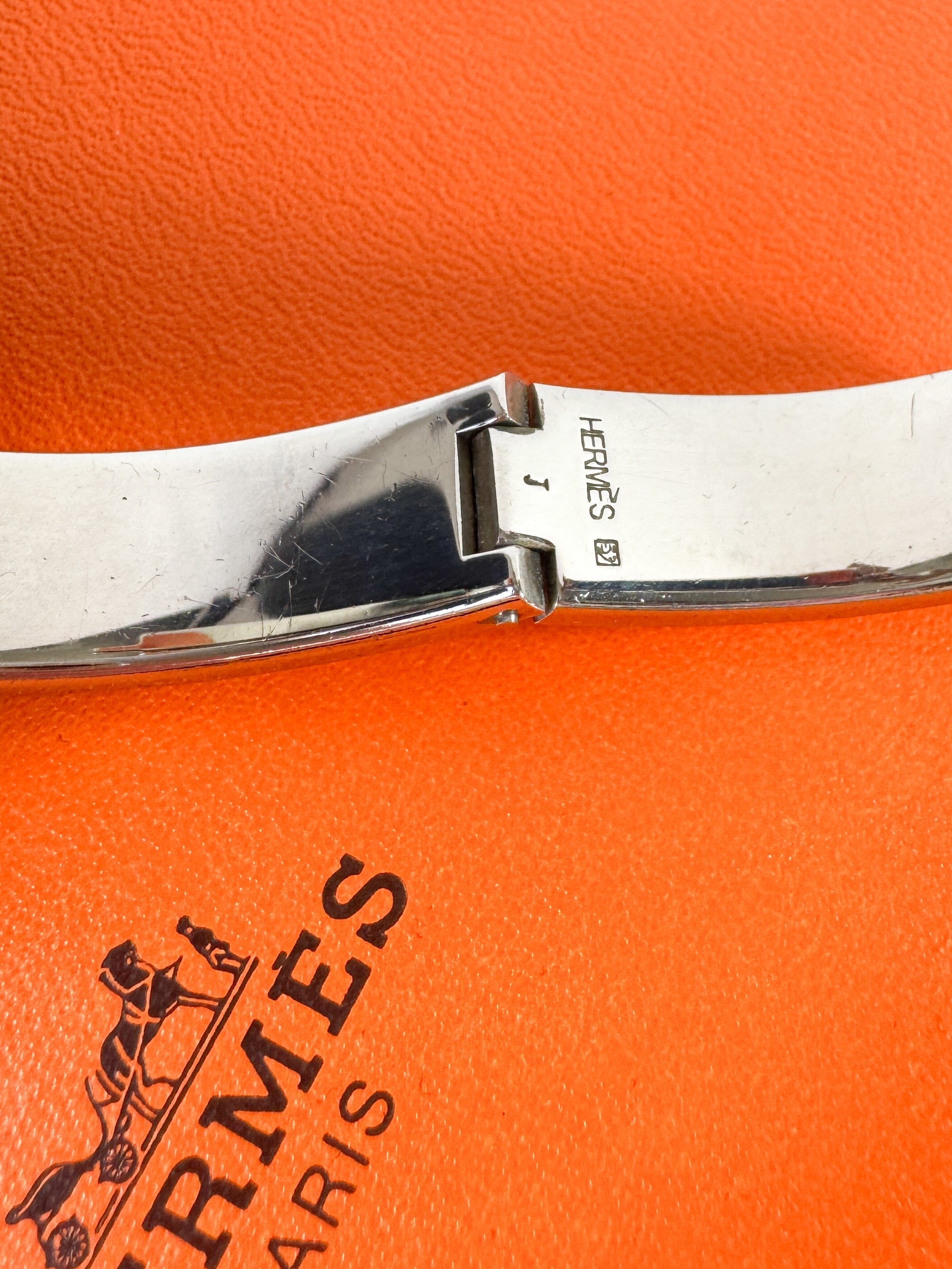 Hermès black & silver Clic H bracelet PM