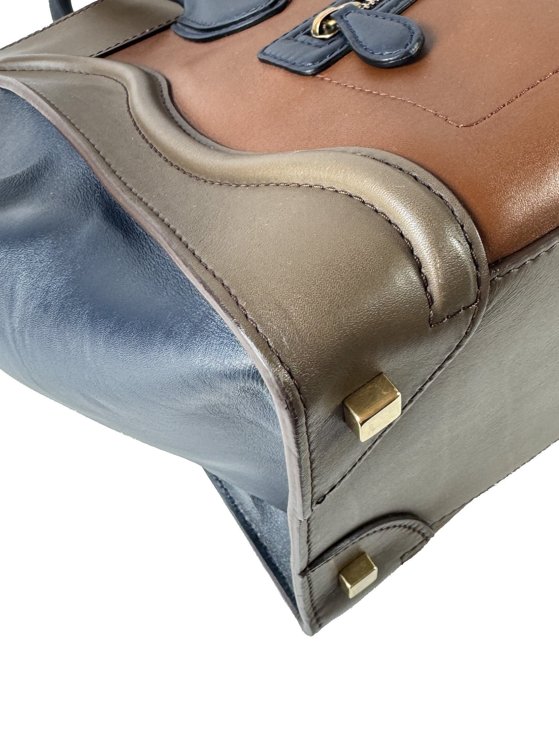 Celine navy, olive, orange luggage mini tote W-AT-0172