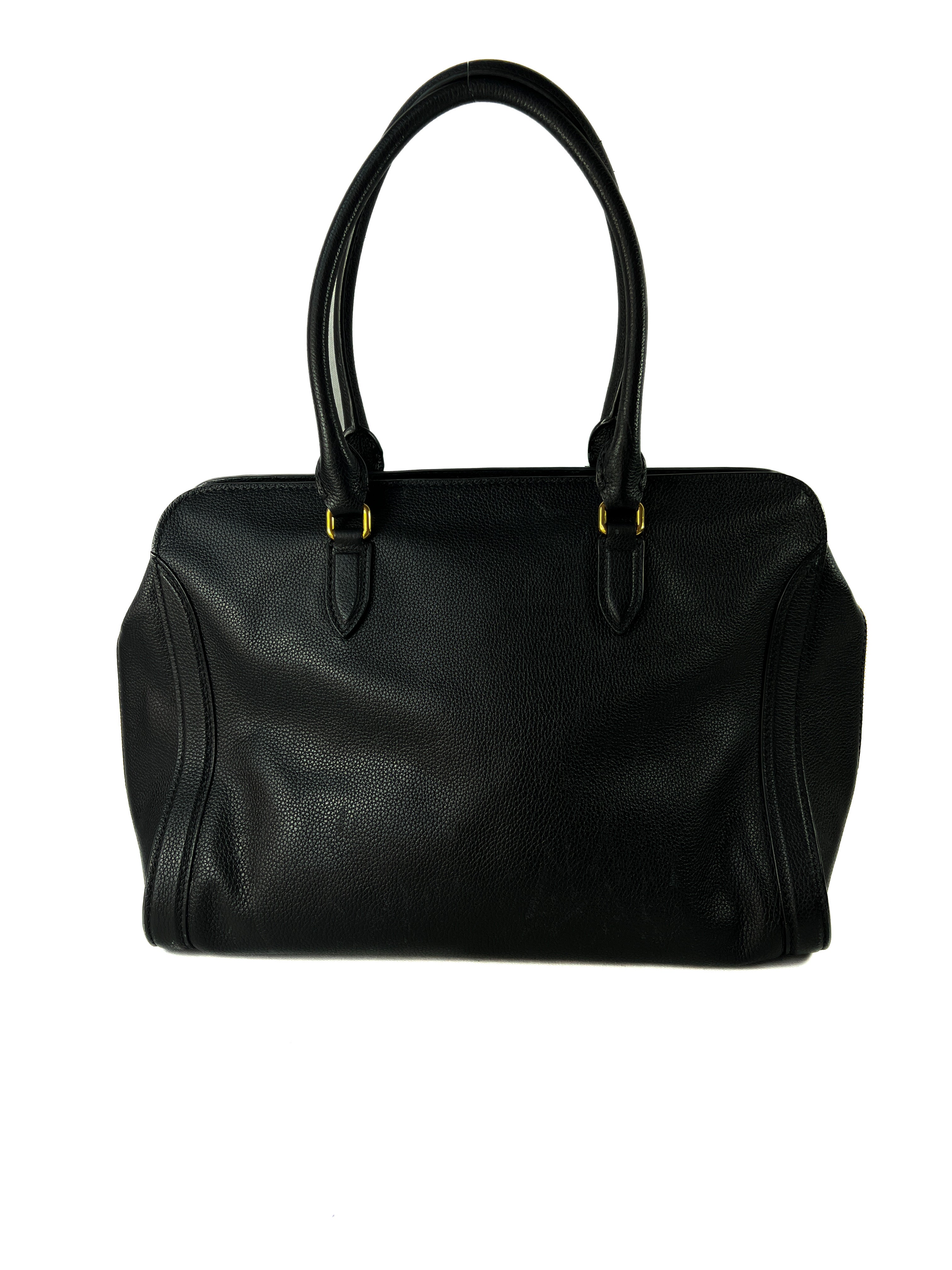 Alexander McQueen black leather Zippe tote