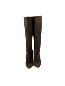 Christian Louboutin taupe suede knee high boots size 38.5 *as is*