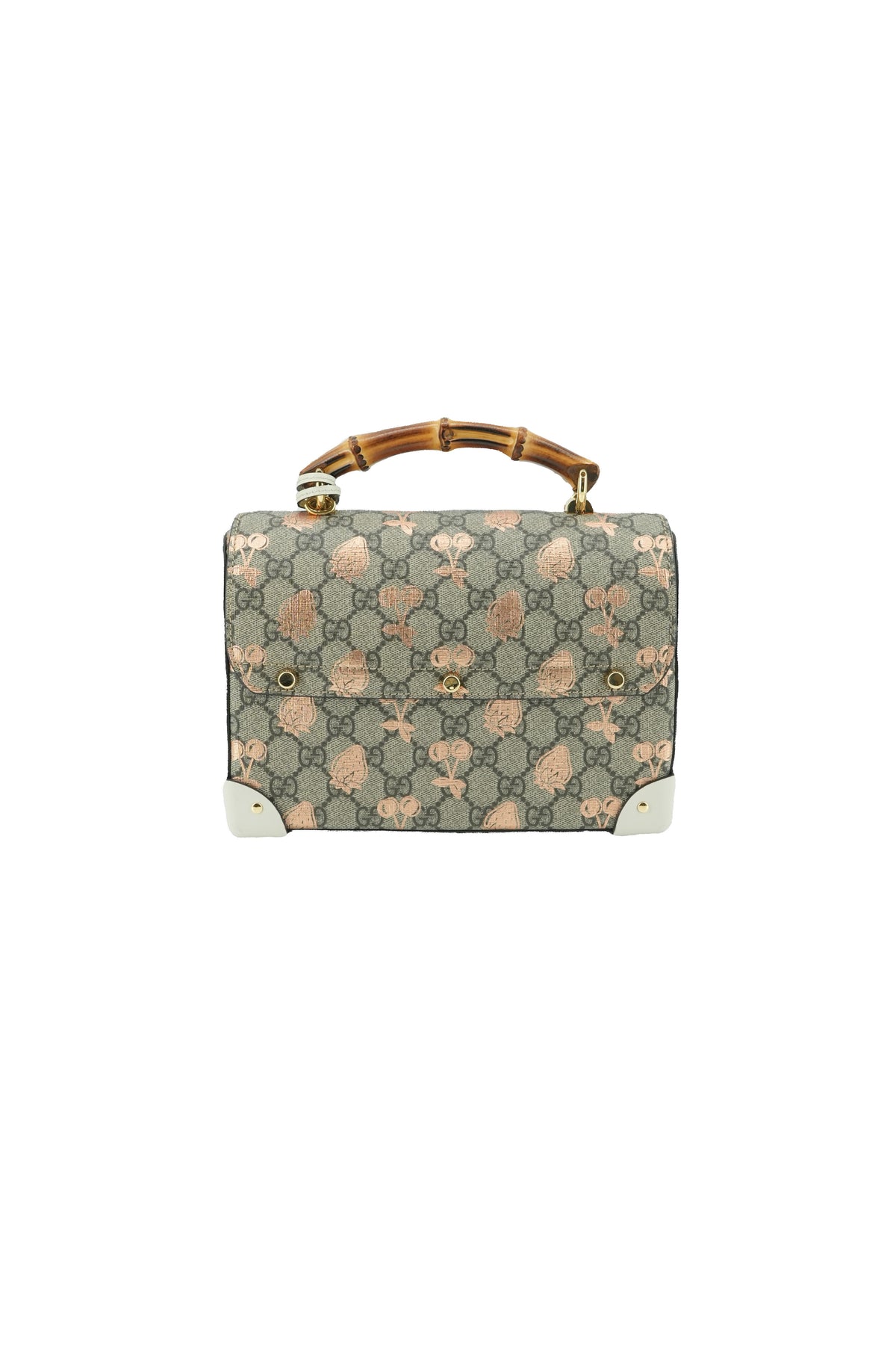Gucci GG Supreme small Padlock bamboo top handle