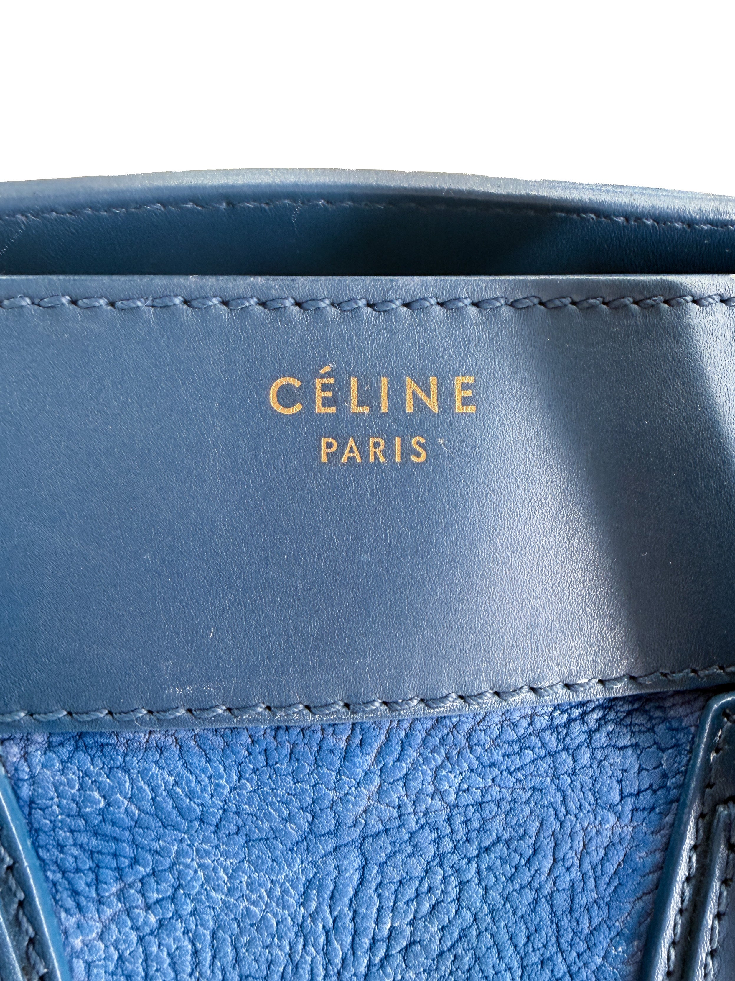 Celine two tone blue leather Luggage tote U-CE-0120