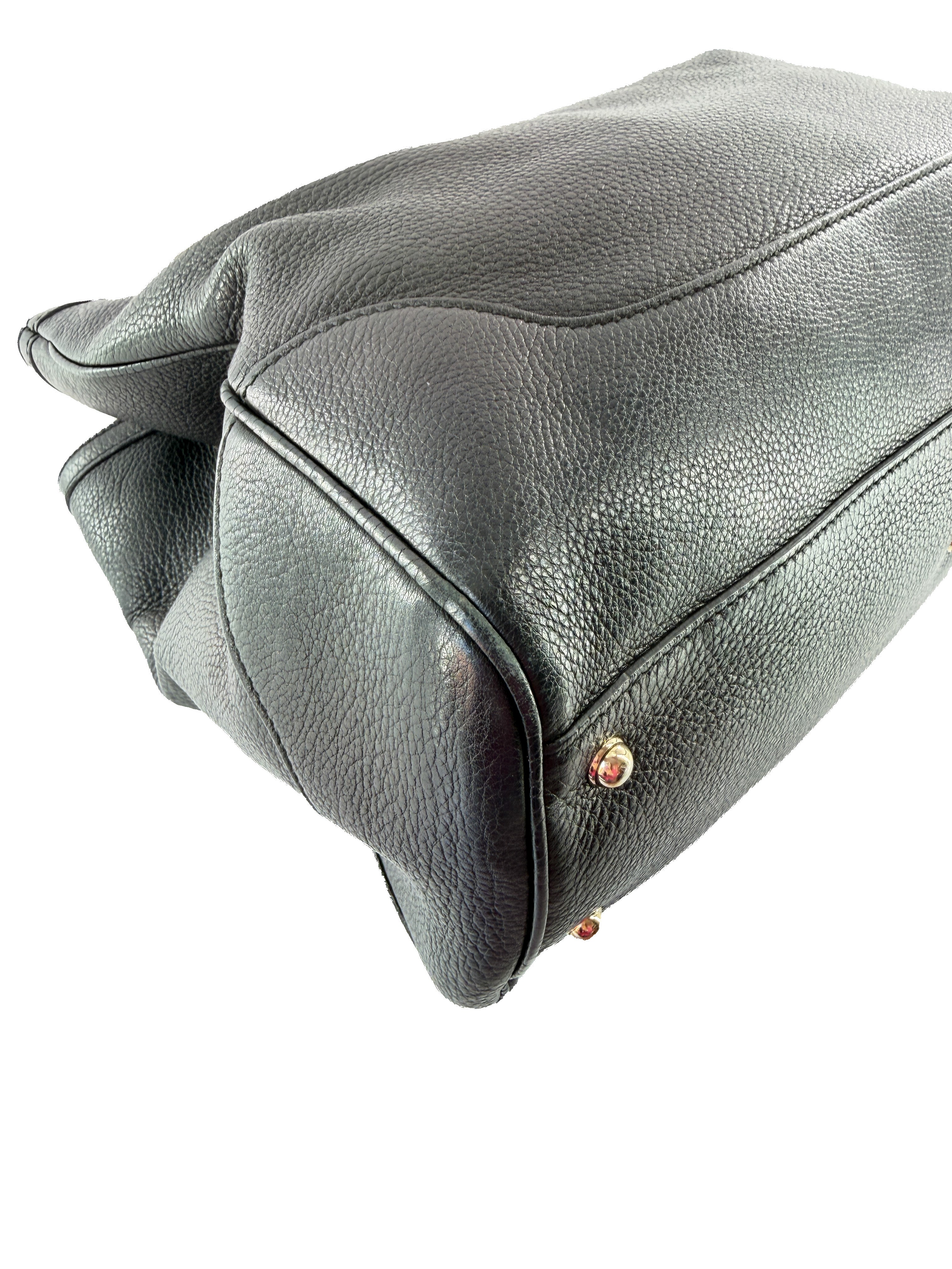 Gucci medium Diana black leather Bamboo tote 282317 203998